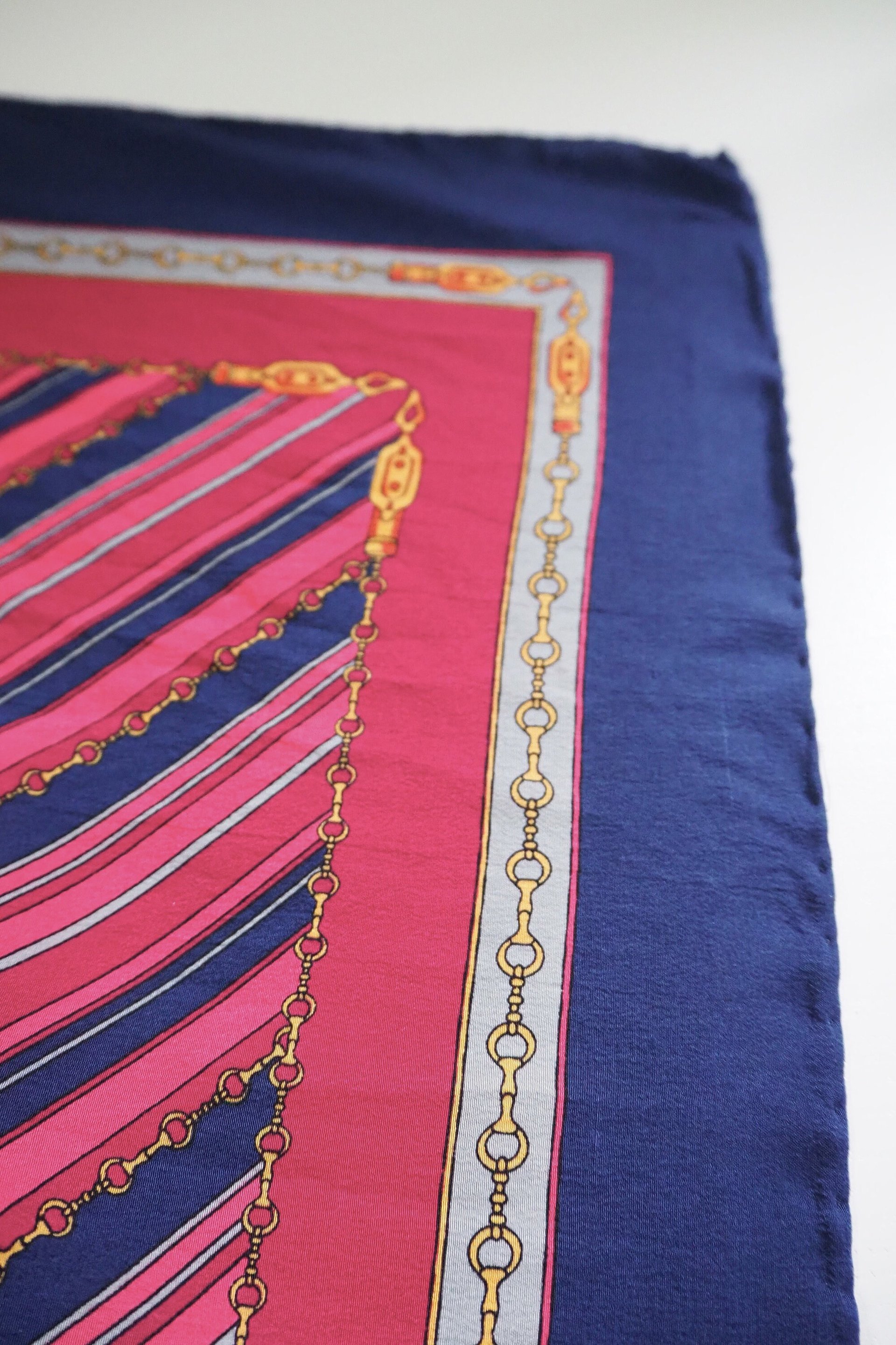 Vintage silk scarf | Striped silk scarf | Small vintage silk scarf | Silk scarf