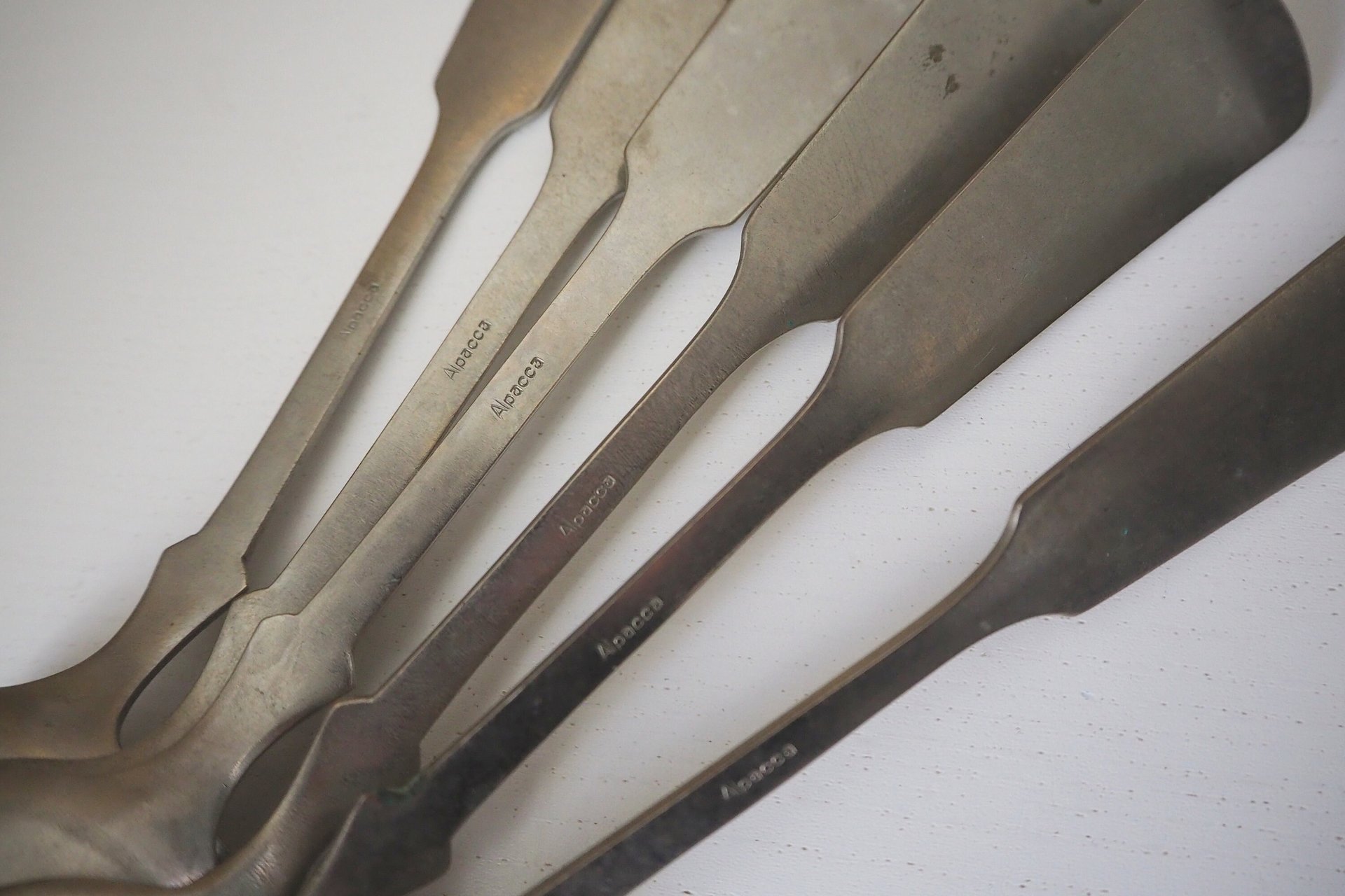 Set of six vintage tablespoons | Large vintage spoons | Musla tablespoons | Vintage alpacca silver tablespoons | Vintage alpacca spoons
