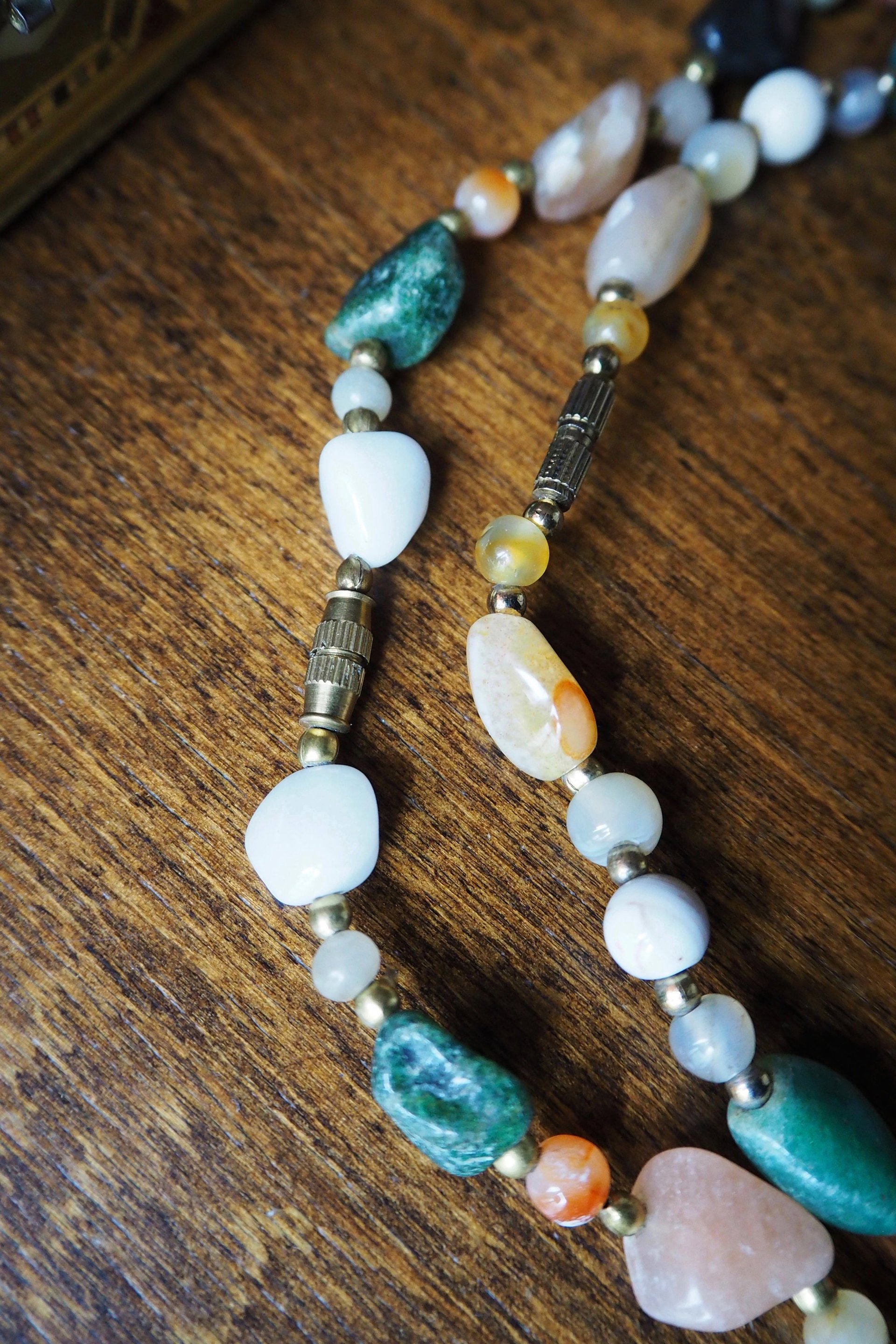 Set of two vintage necklaces | Vintage tumblestone necklaces | Chunky crystal necklaces | Matching tumblestone necklaces