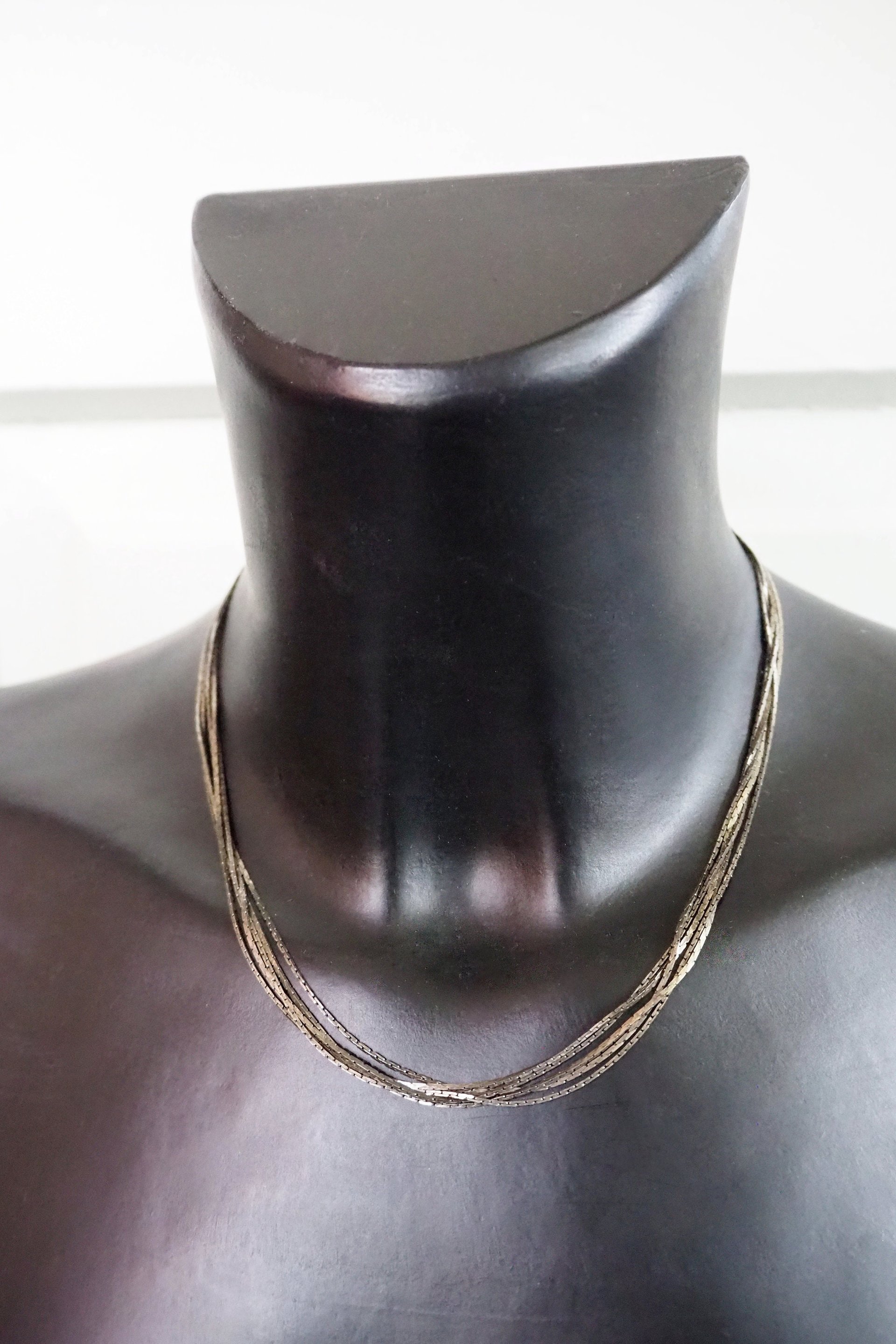 Vintage multichain necklace | Silver tone necklace | Vintage silver tone necklace | Multi-chain necklace | Thin multichain necklace