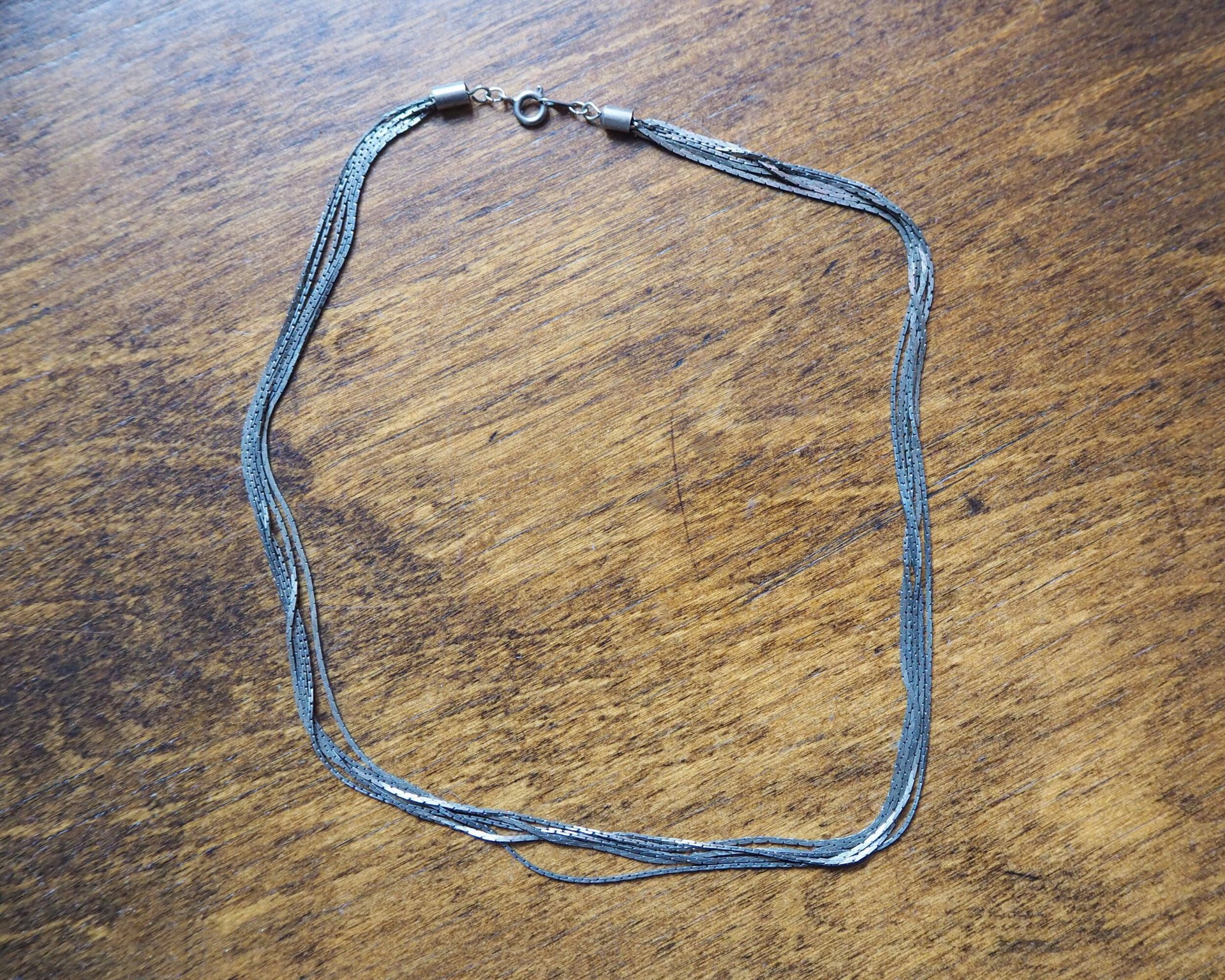 Vintage multichain necklace | Silver tone necklace | Vintage silver tone necklace | Multi-chain necklace | Thin multichain necklace