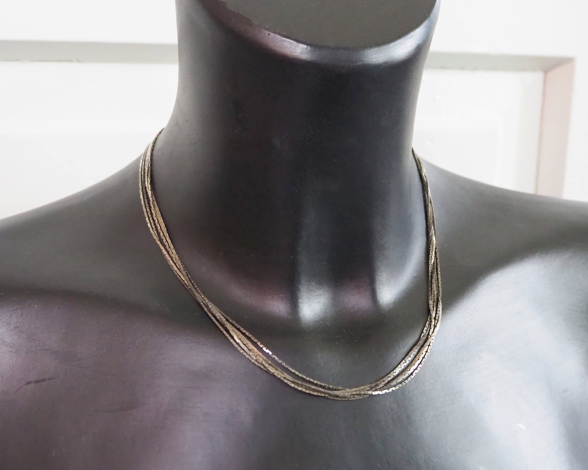 Vintage multichain necklace | Silver tone necklace | Vintage silver tone necklace | Multi-chain necklace | Thin multichain necklace