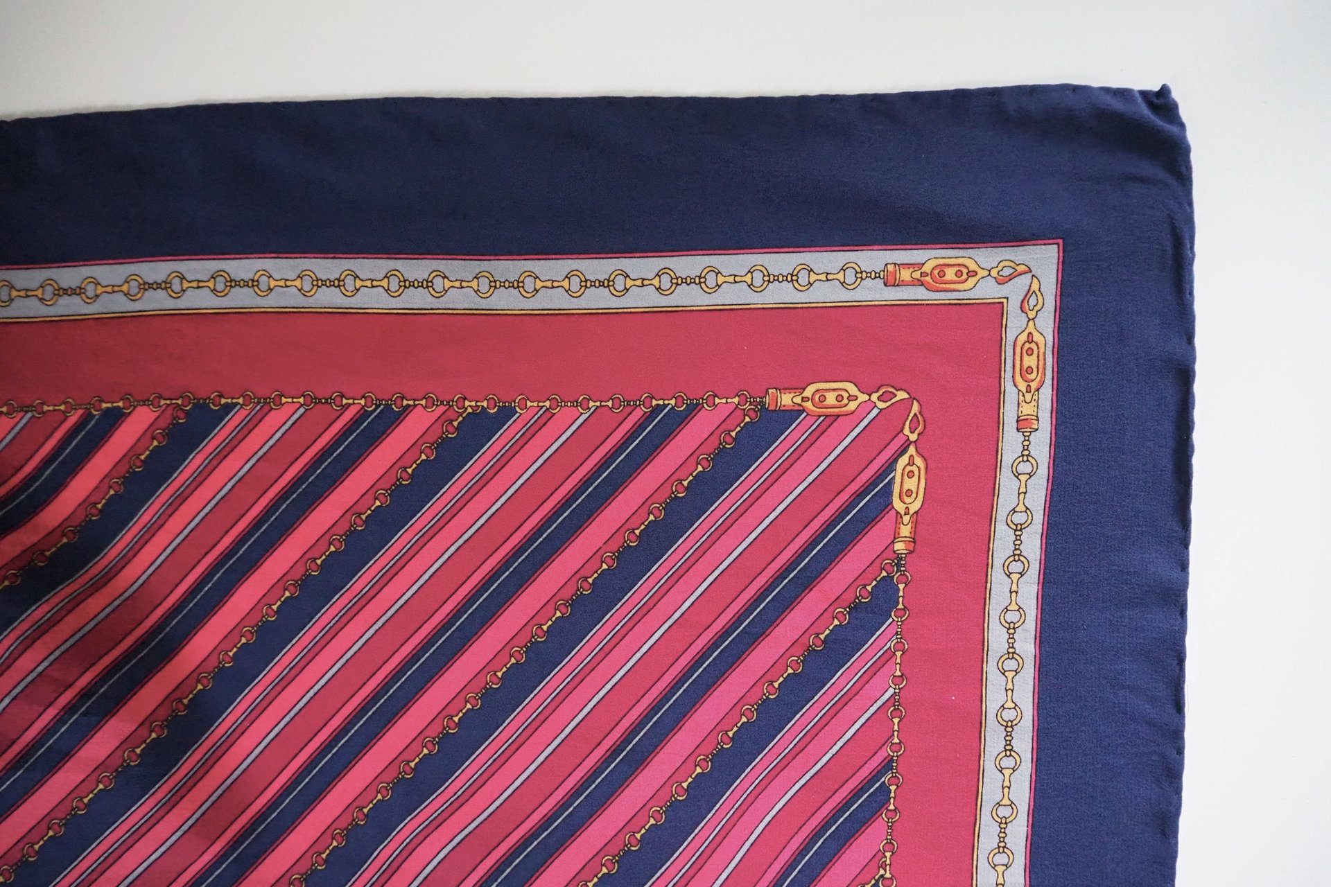 Vintage silk scarf | Striped silk scarf | Small vintage silk scarf | Silk scarf