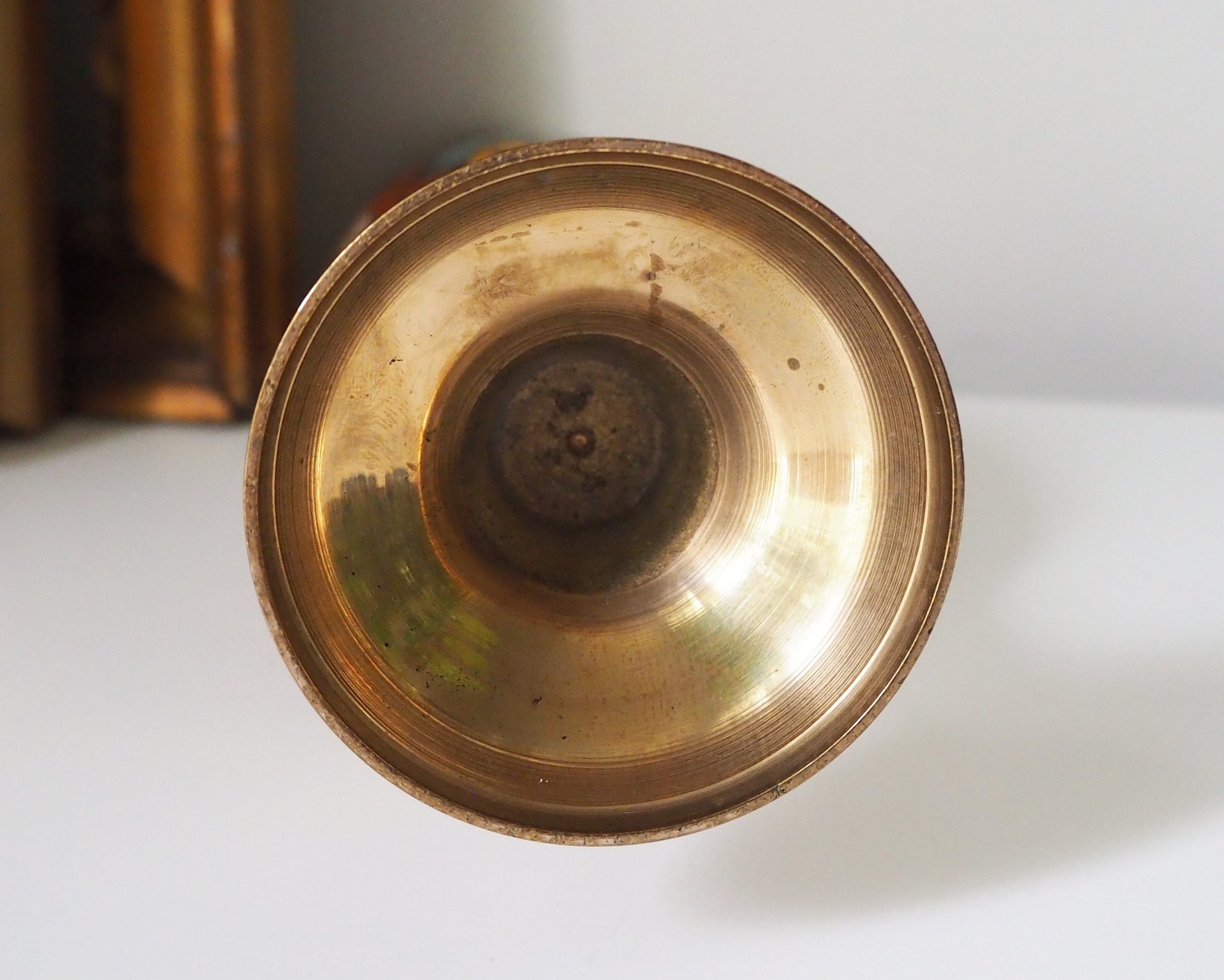 Vintage brass vase | Etched brass vase | Vintage single flower vase | Tall brass vase | Vintage vase