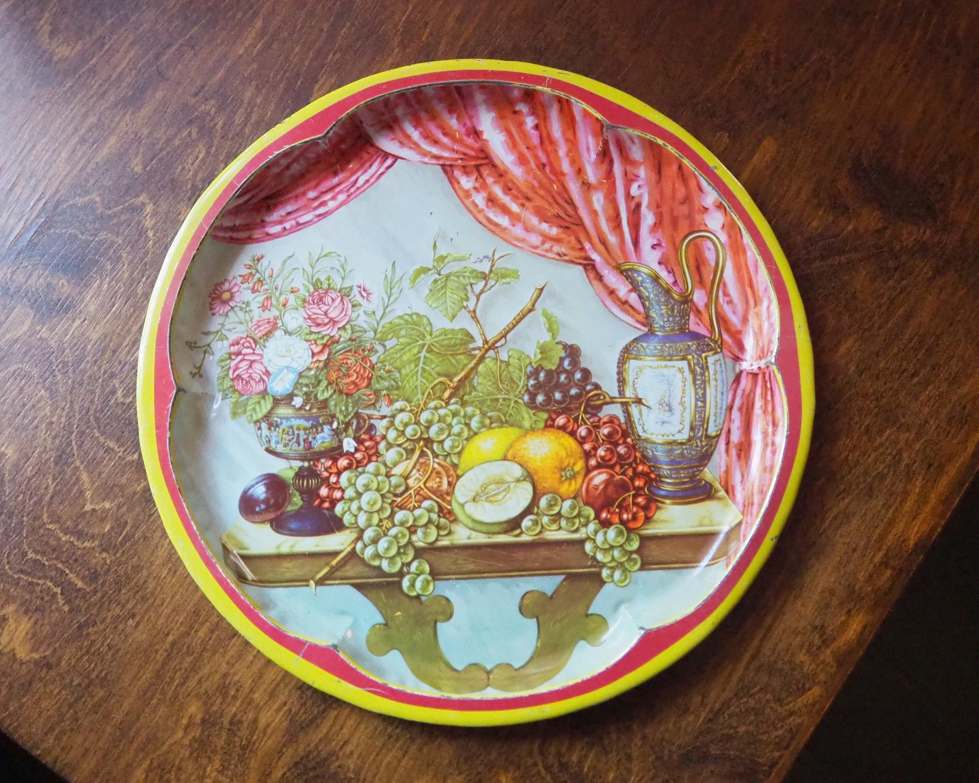 Vintage Daher Decorated Ware tray | Vintage floral tin tray | Vintage scalloped tin tray | Vintage tray | Made in England