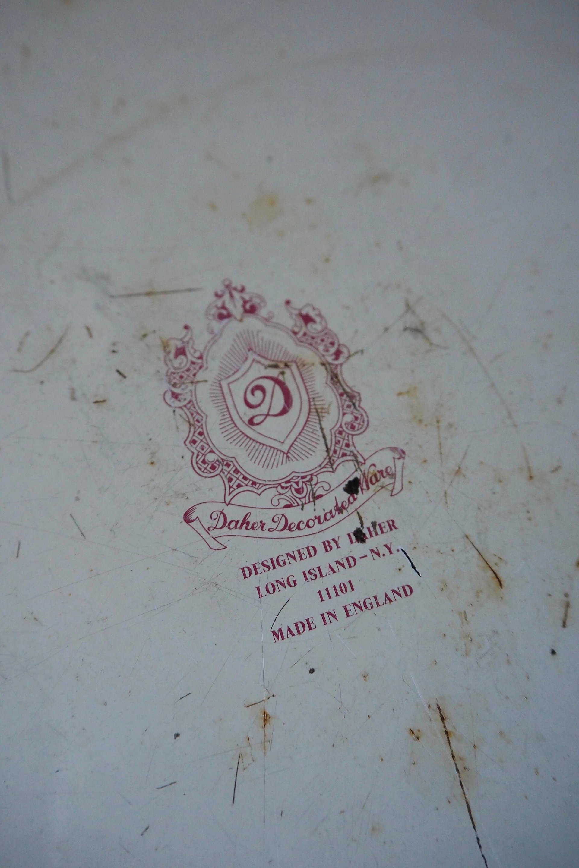 Vintage Daher Decorated Ware tray | Vintage floral tin tray | Vintage scalloped tin tray | Vintage tray | Made in England