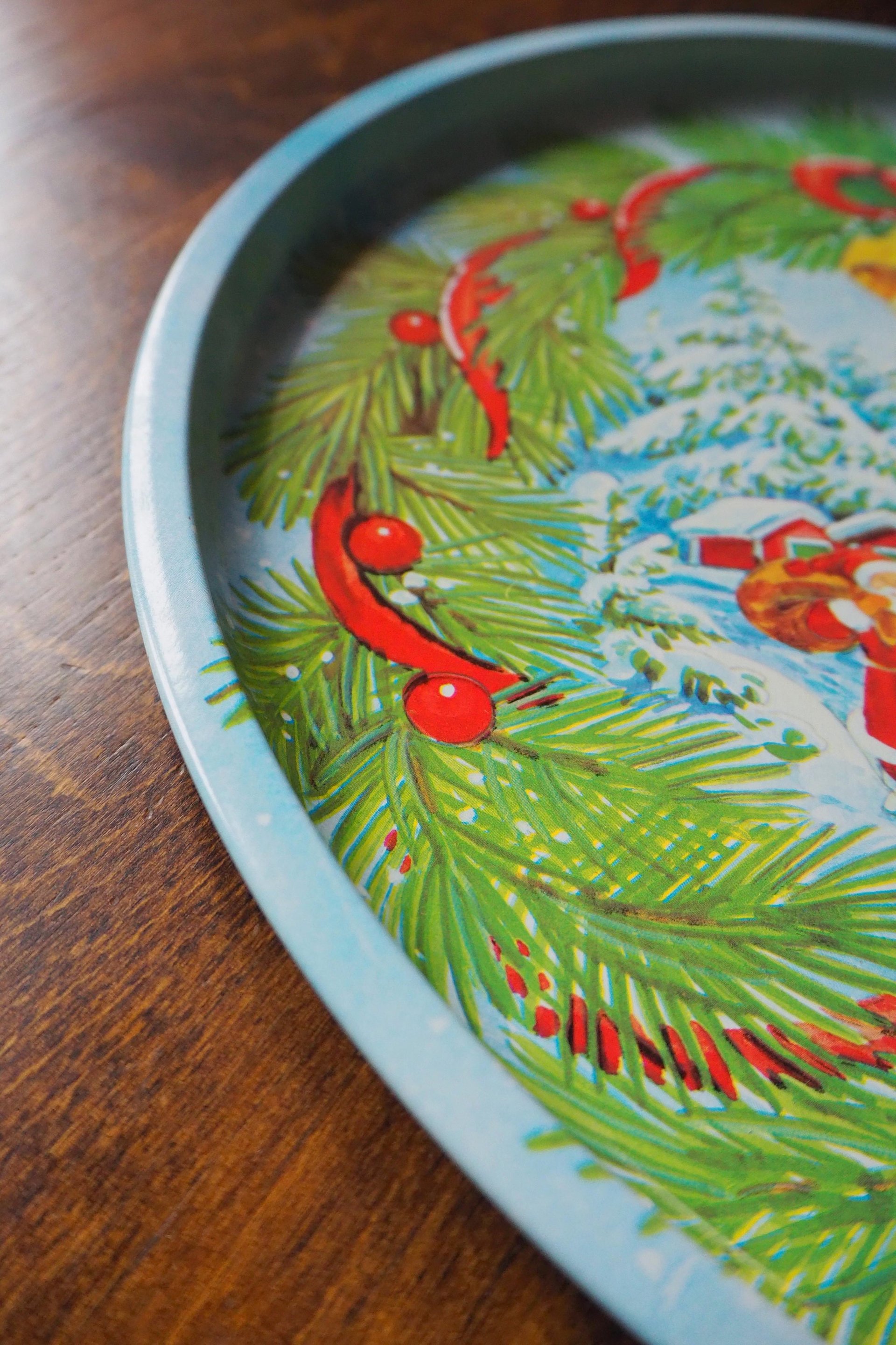 Vintage Christmas tray | Vintage tin tray | Vintage Santa Claus tin tray | Vintage tray | Made in Finland