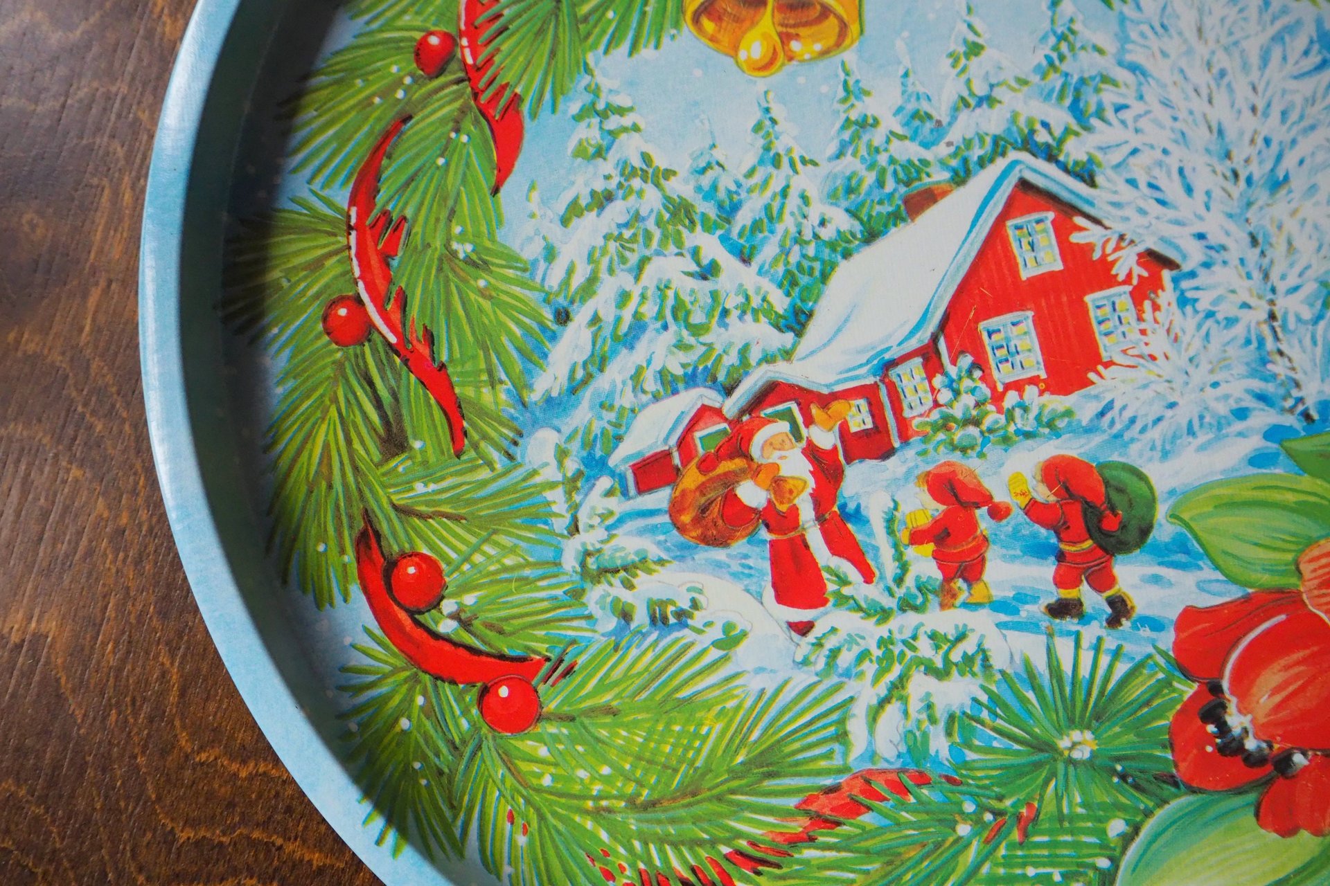 Vintage Christmas tray | Vintage tin tray | Vintage Santa Claus tin tray | Vintage tray | Made in Finland