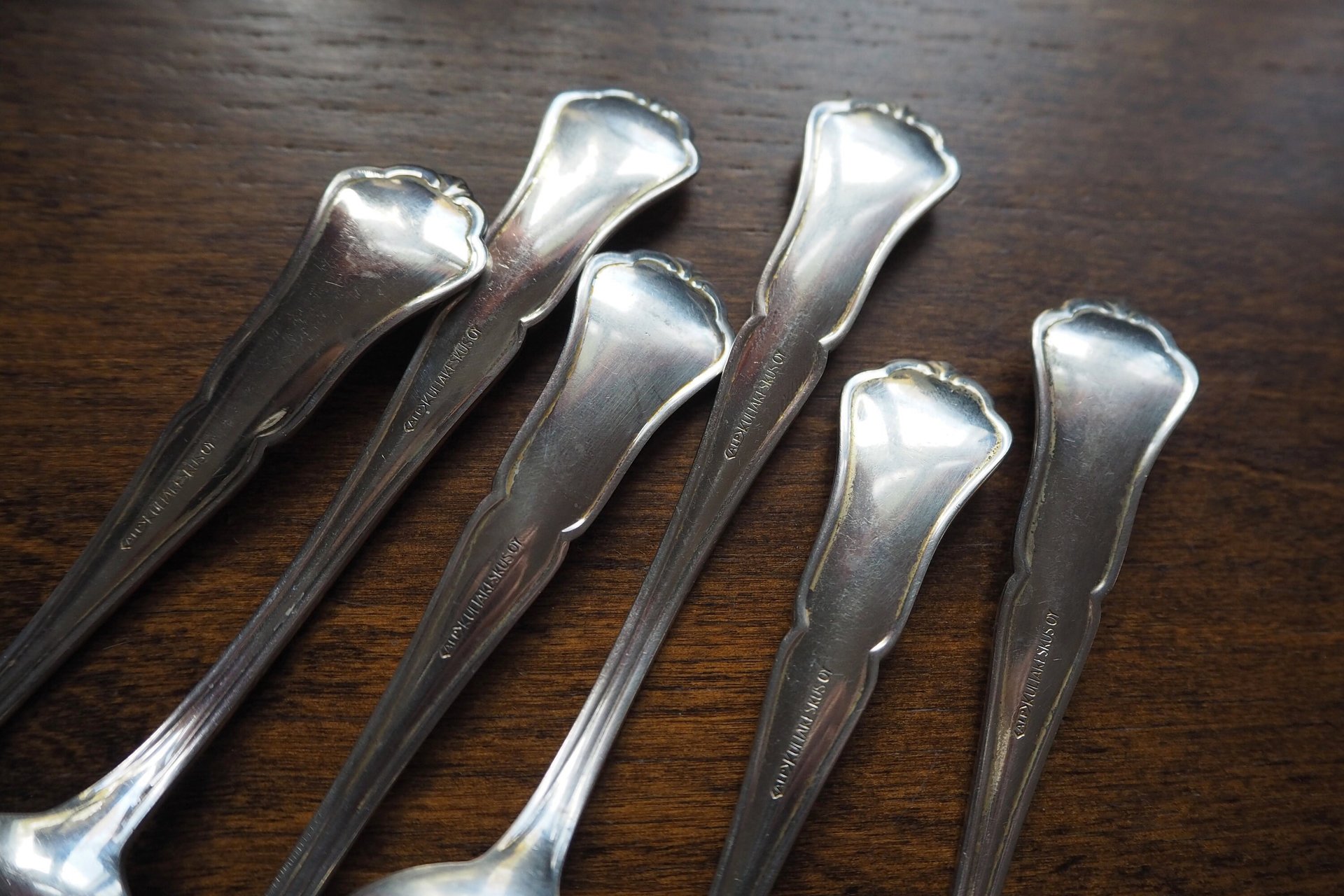 Set of six vintage spoons | Vintage spoons | Vintage alpacca silver spoons | Vintage alpacca spoons