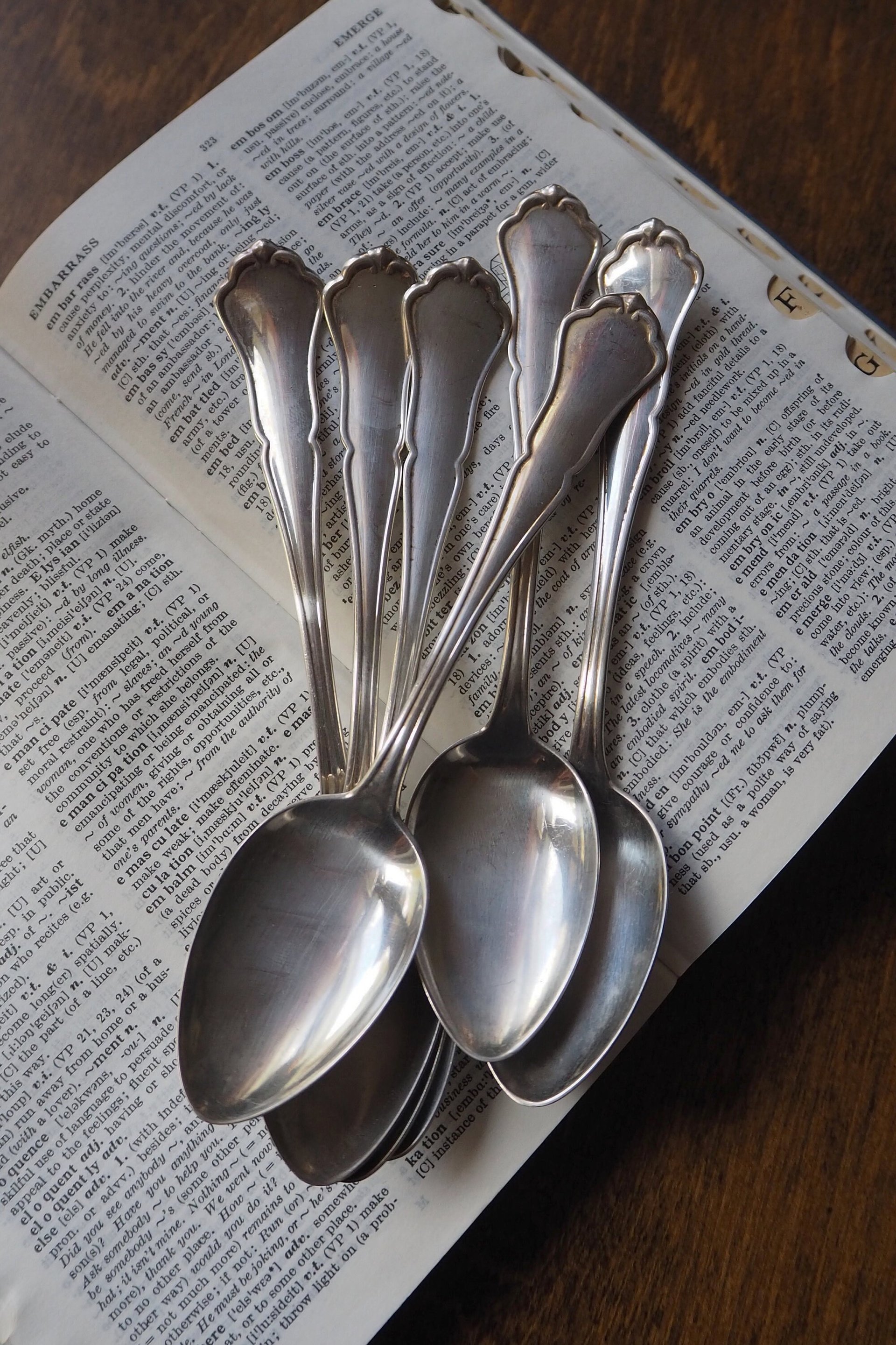 Set of six vintage spoons | Vintage spoons | Vintage alpacca silver spoons | Vintage alpacca spoons