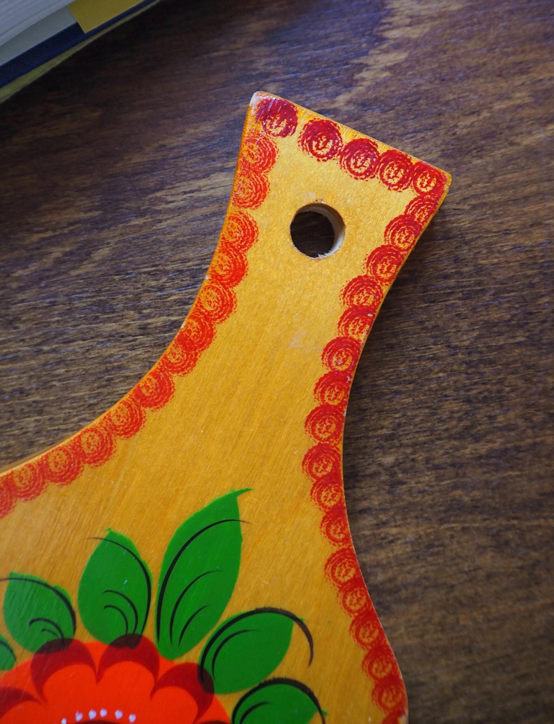 Vintage cutting board | Vintage folk art cutting board | Vintage handpainted food board | Khokhloma cutting board
