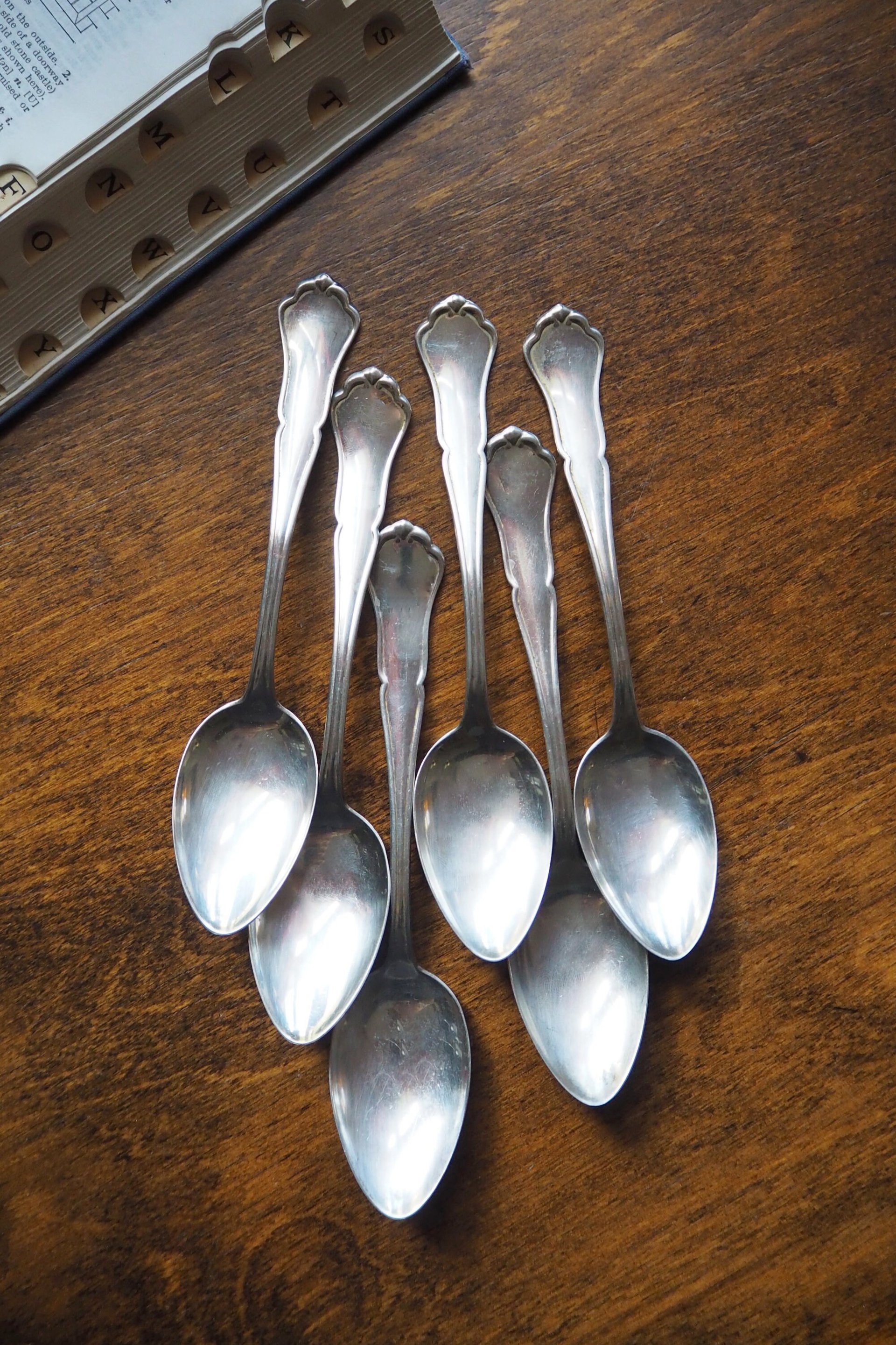 Set of six vintage spoons | Vintage spoons | Vintage alpacca silver spoons | Vintage alpacca spoons