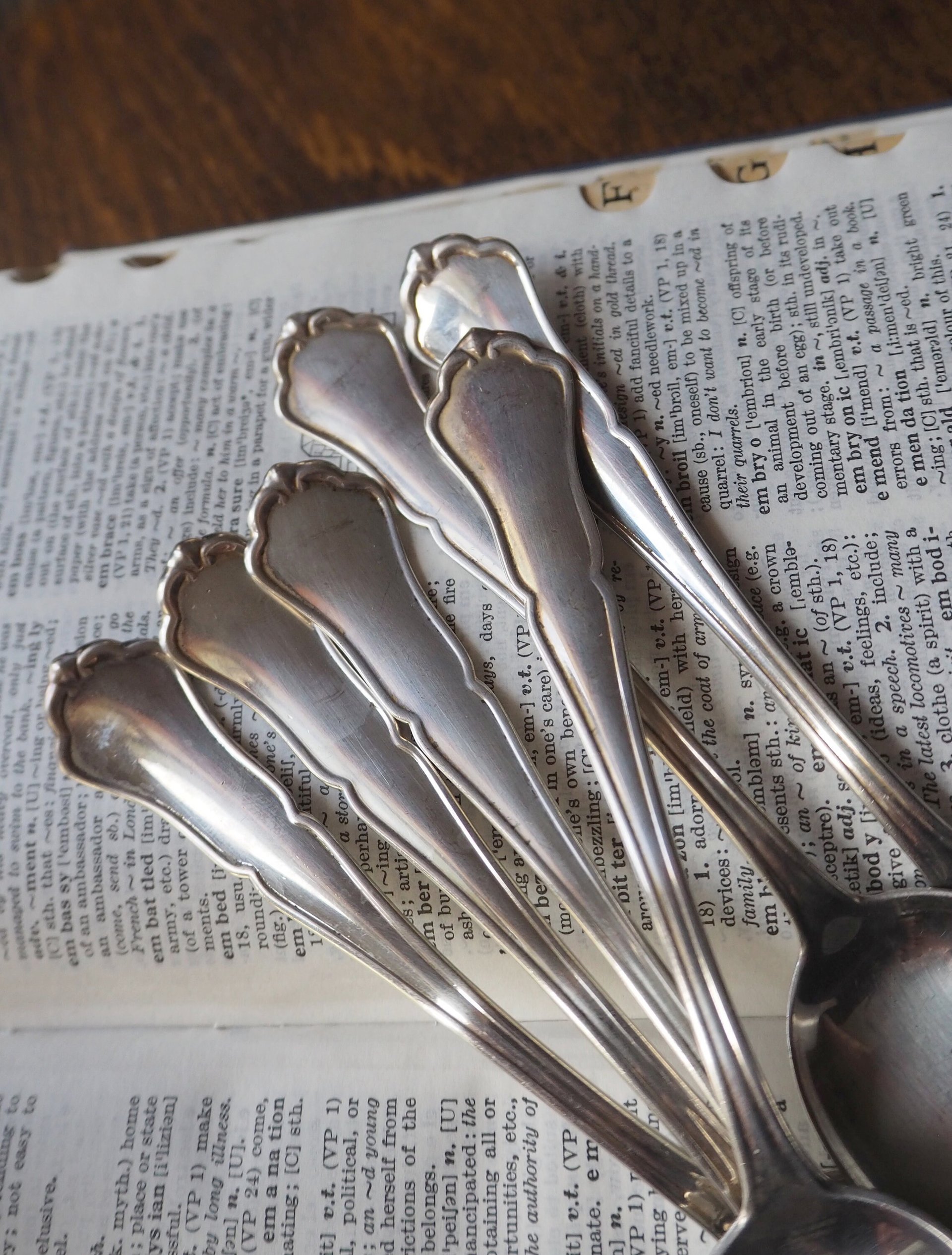 Set of six vintage spoons | Vintage spoons | Vintage alpacca silver spoons | Vintage alpacca spoons