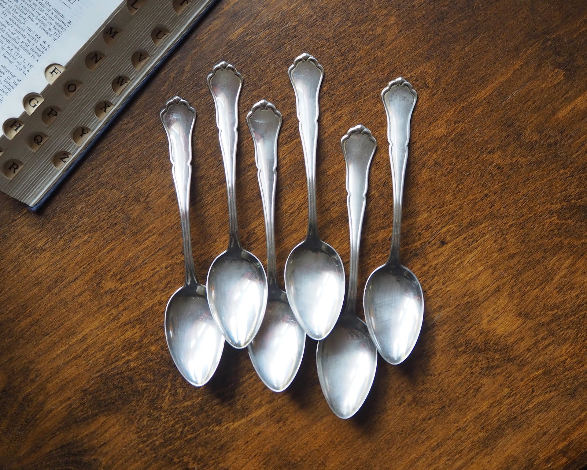 Set of six vintage spoons | Vintage spoons | Vintage alpacca silver spoons | Vintage alpacca spoons