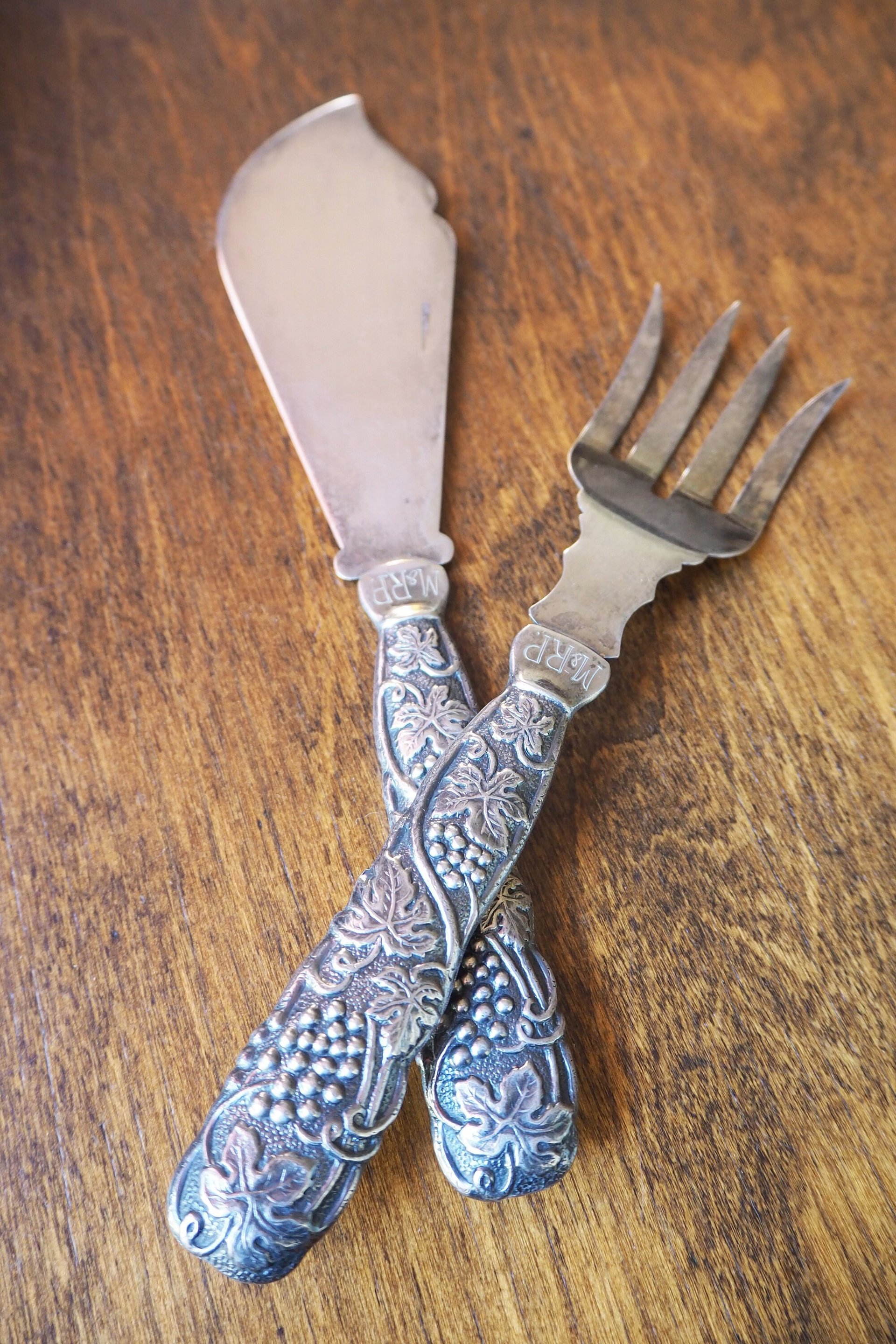 Vintage alpacca silver serving utensils | Alpacca silver serving utensils | Vintage serving set | 1950s serving set