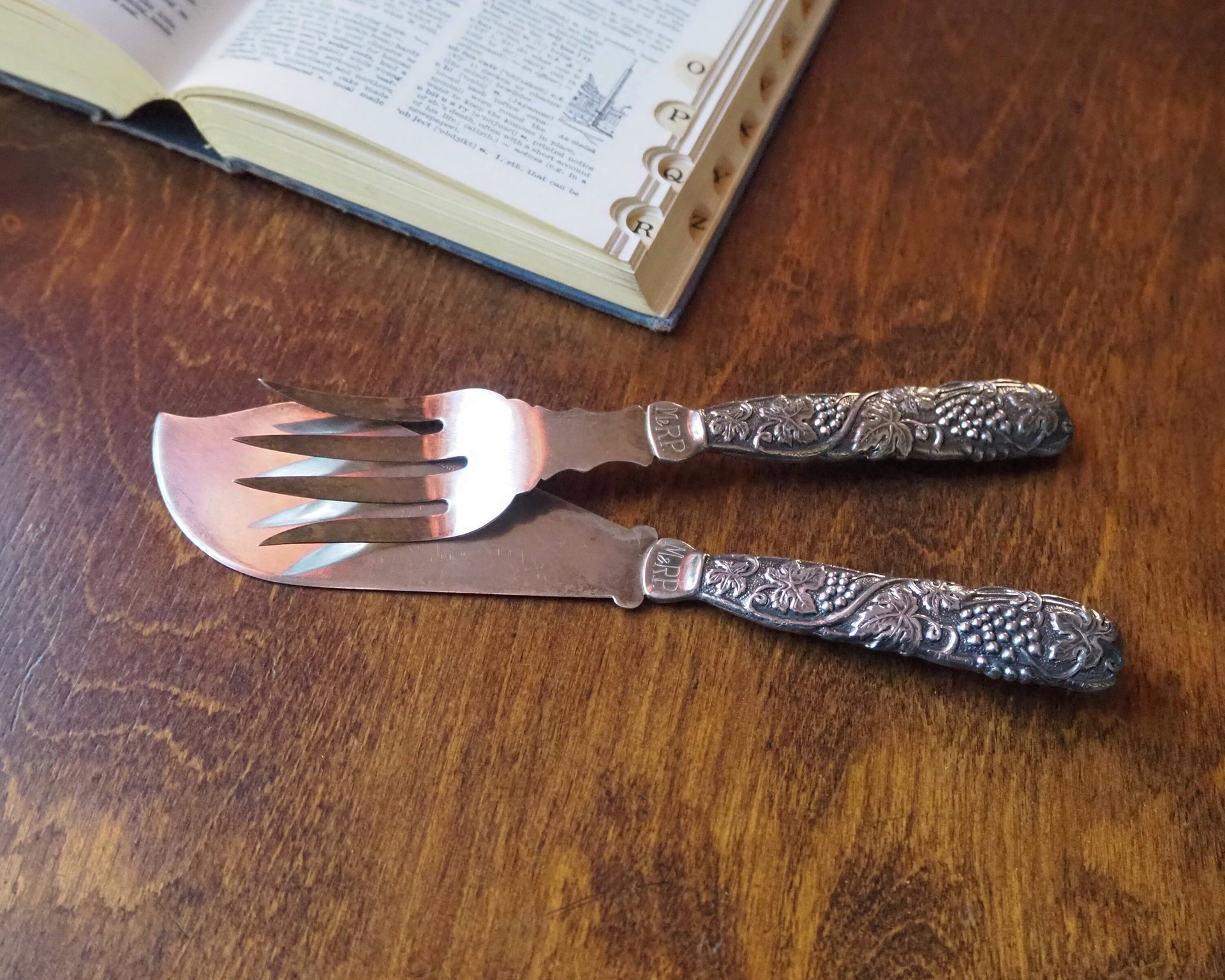 Vintage alpacca silver serving utensils | Alpacca silver serving utensils | Vintage serving set | 1950s serving set