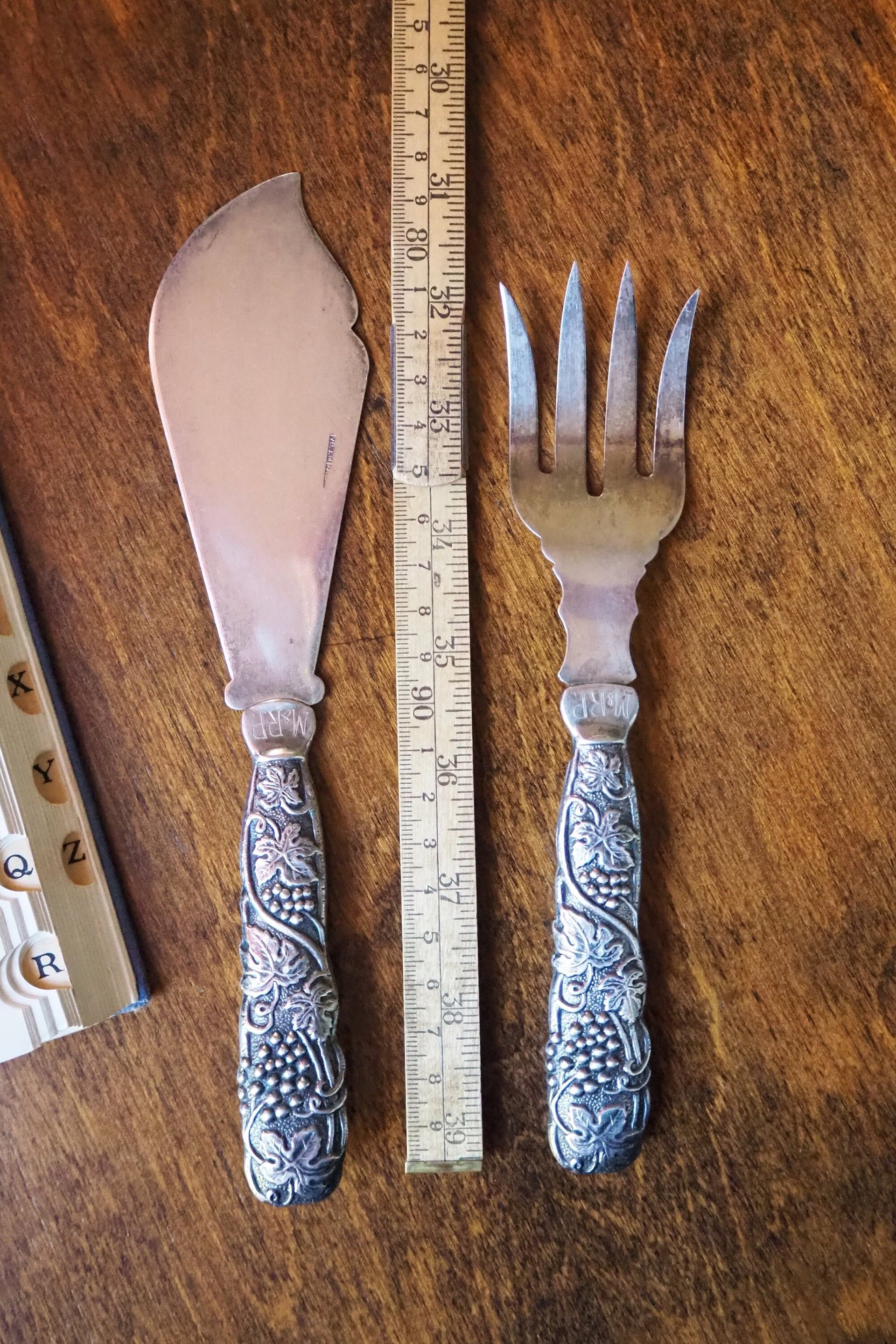 Vintage alpacca silver serving utensils | Alpacca silver serving utensils | Vintage serving set | 1950s serving set