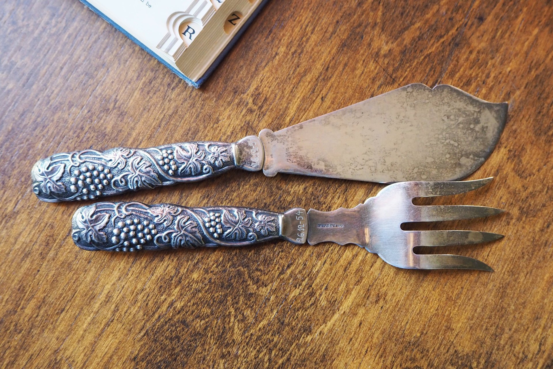 Vintage alpacca silver serving utensils | Alpacca silver serving utensils | Vintage serving set | 1950s serving set