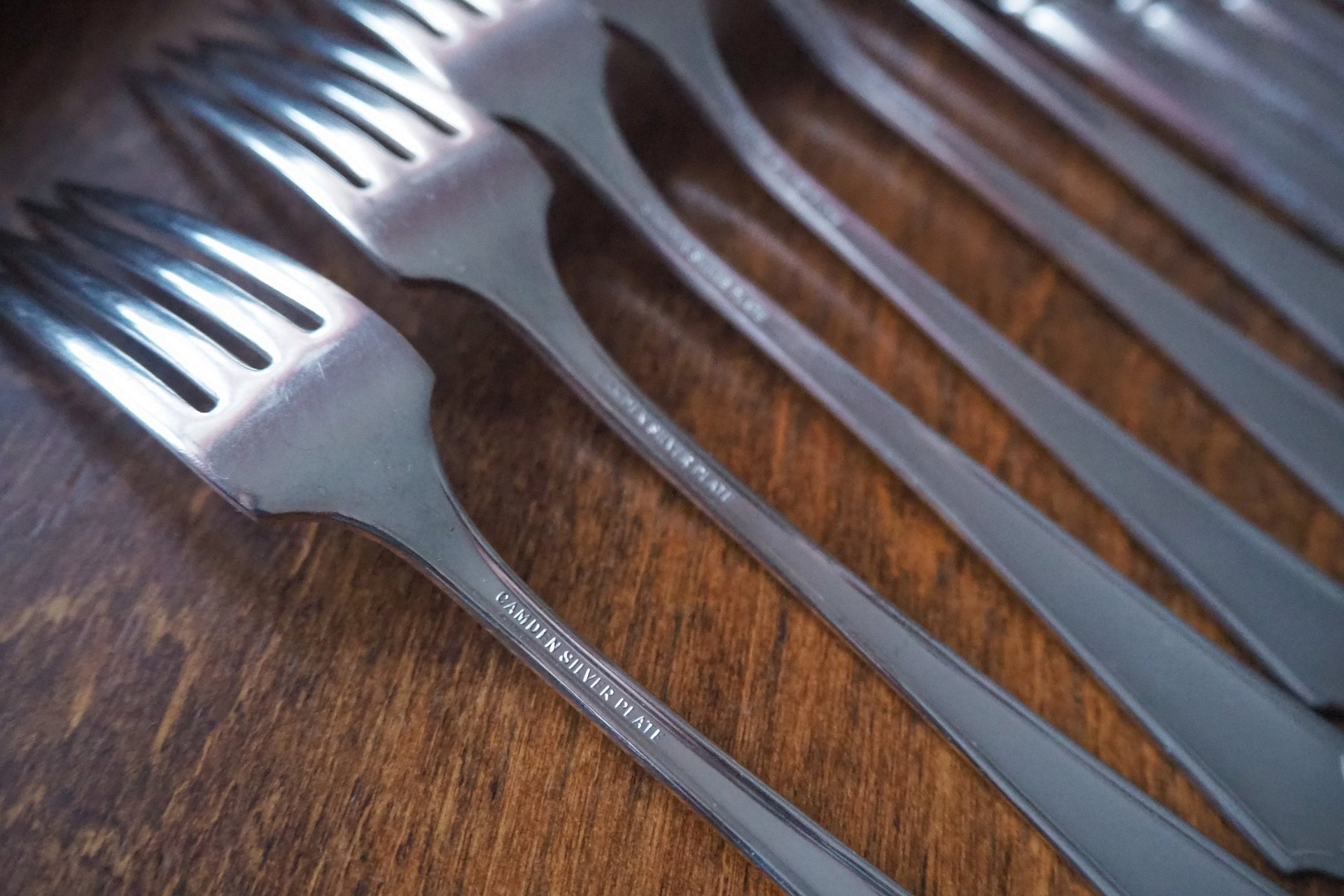 Vintage cutlery set for six | Silver plated cutlery set | Vintage silver plated forks and knives | Camden cutlery set