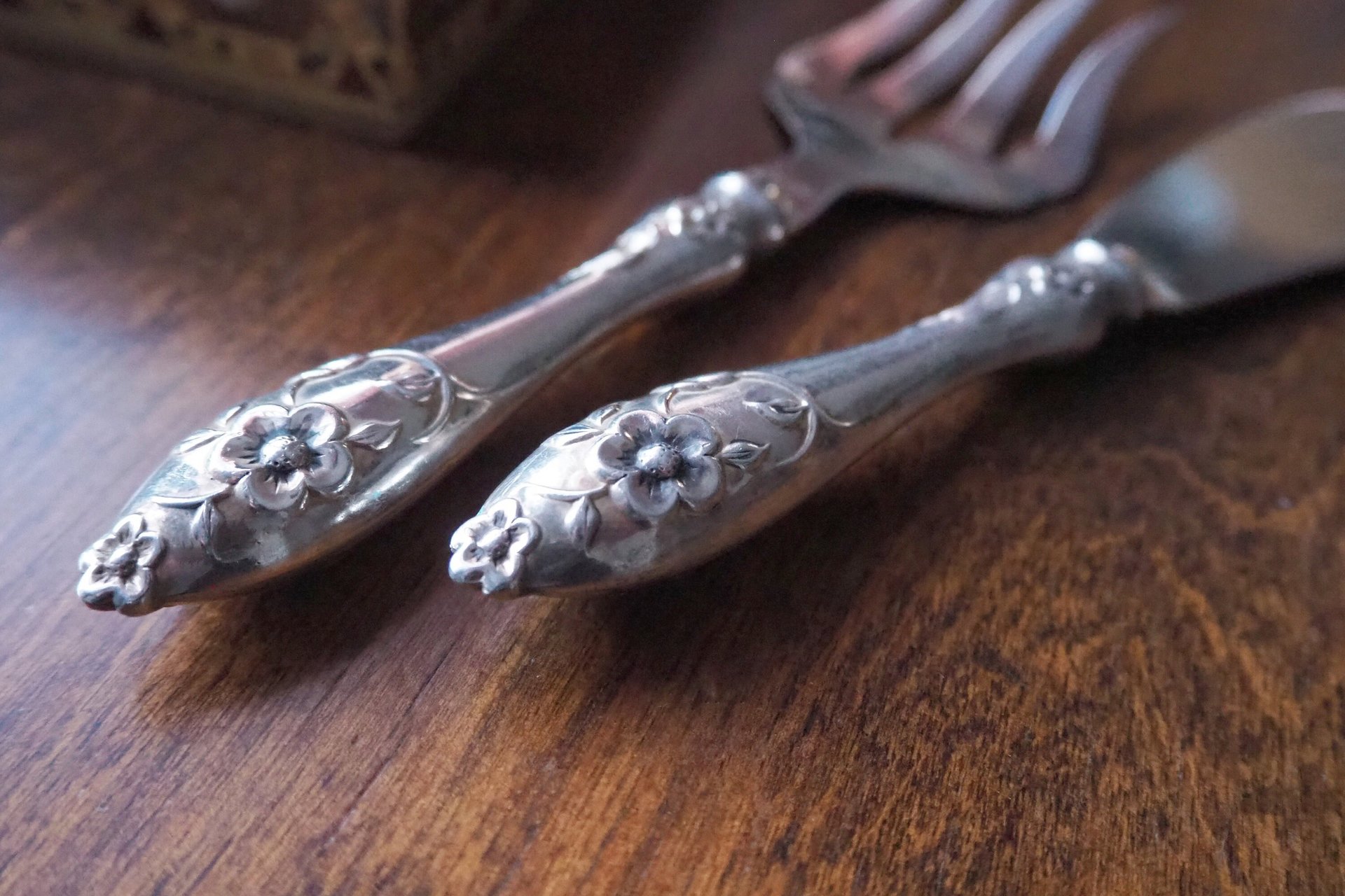 Vintage serving utensils | Small alpacca silver serving utensils | Vintage serving set | Alpaca silver serving utensils