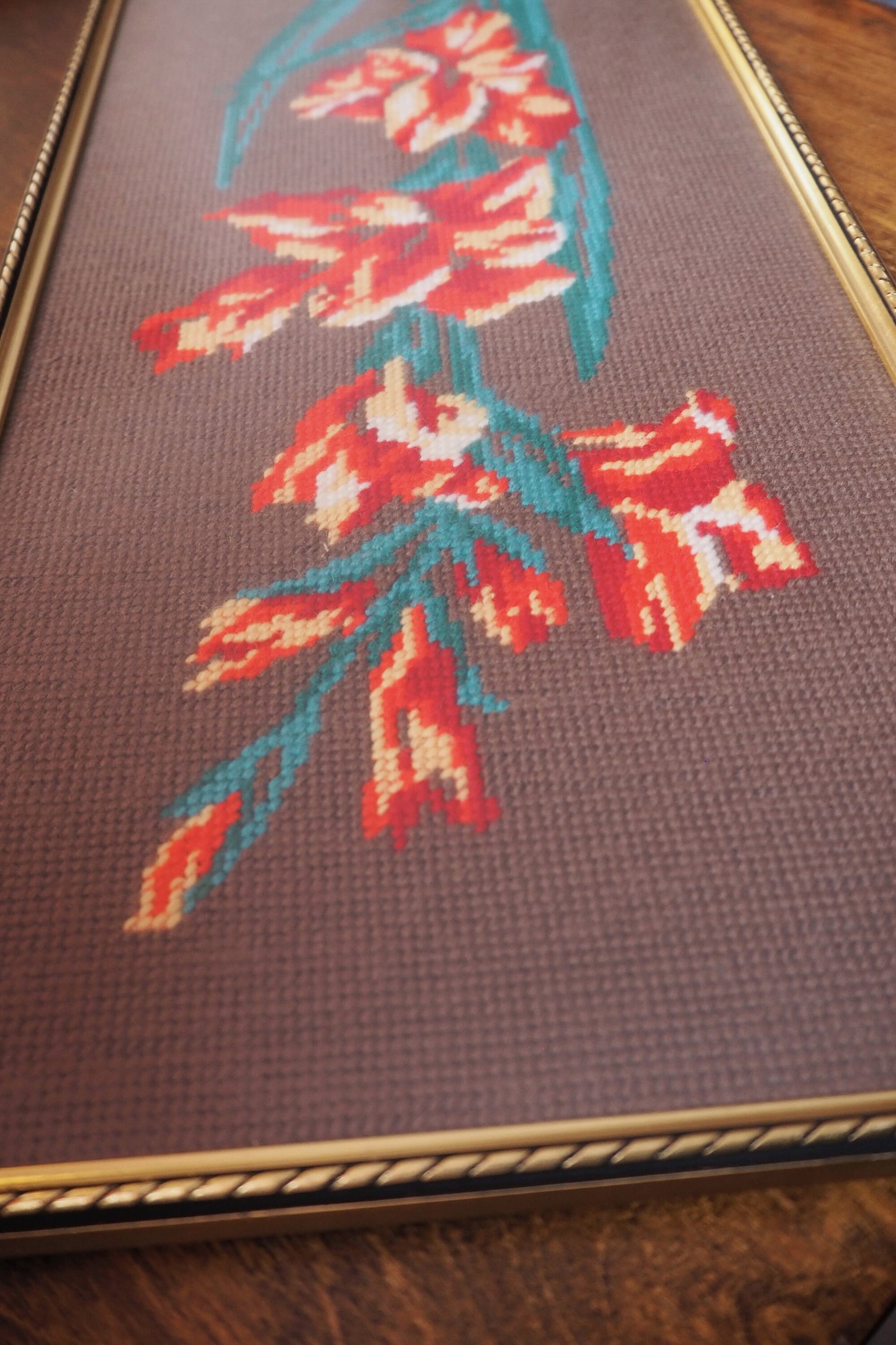 Vintage needlepoint wall art | Scandinavian wall art | Needlepoint wall hanging | Vintage wall tapestry | Handmade wall tapestry