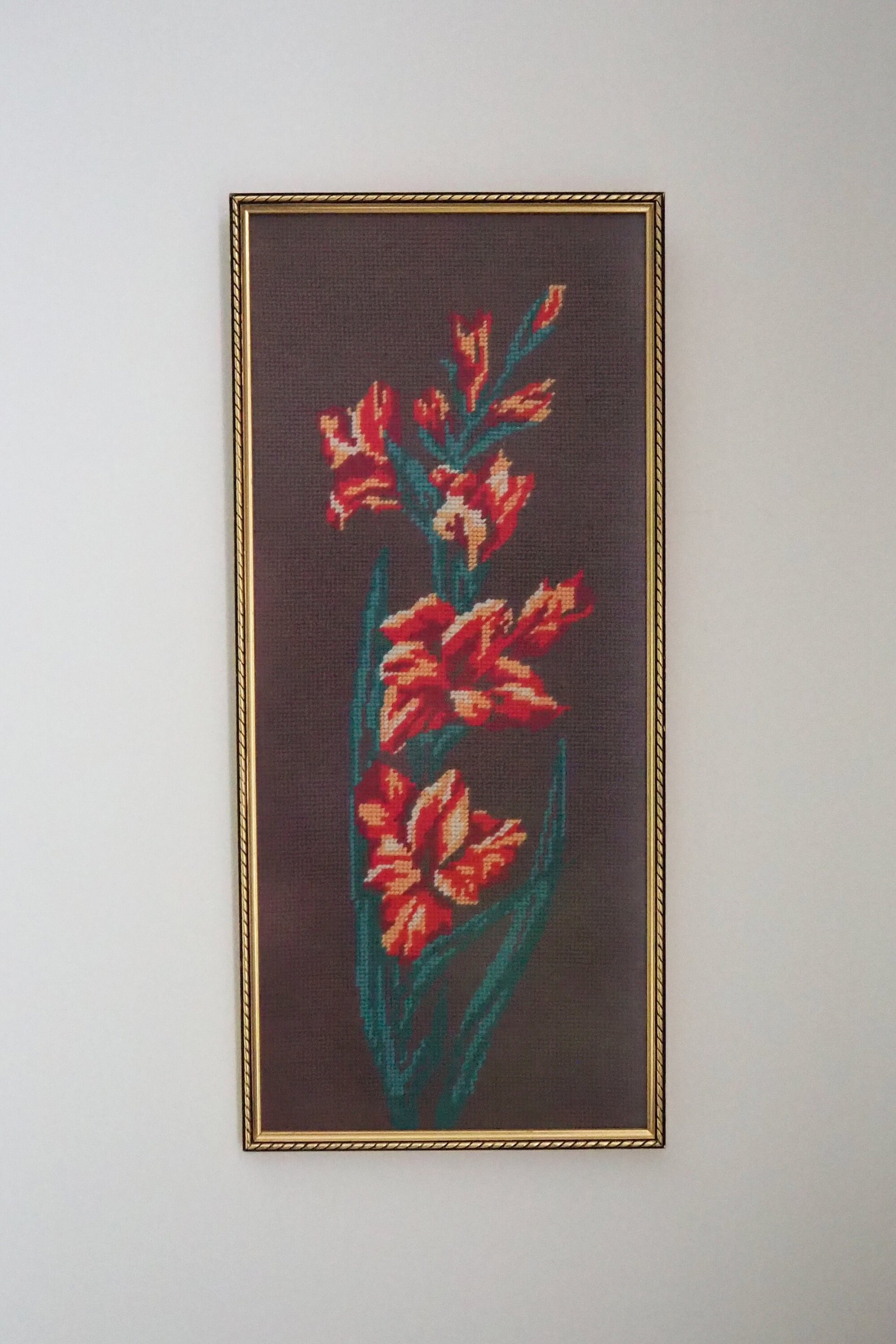 Vintage needlepoint wall art | Scandinavian wall art | Needlepoint wall hanging | Vintage wall tapestry | Handmade wall tapestry