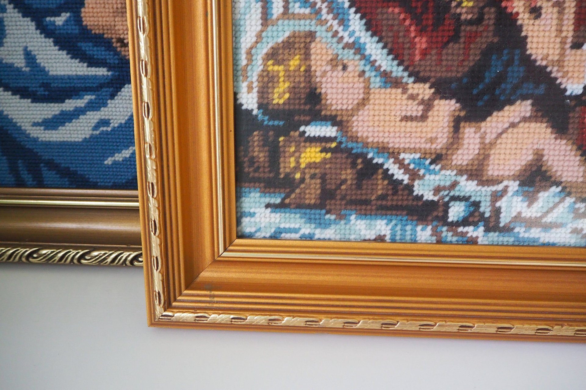 Vintage needlepoint wall art | Religious needlepoint | Scandinavian wall art | Needlepoint wall hanging | Wool needlepoint