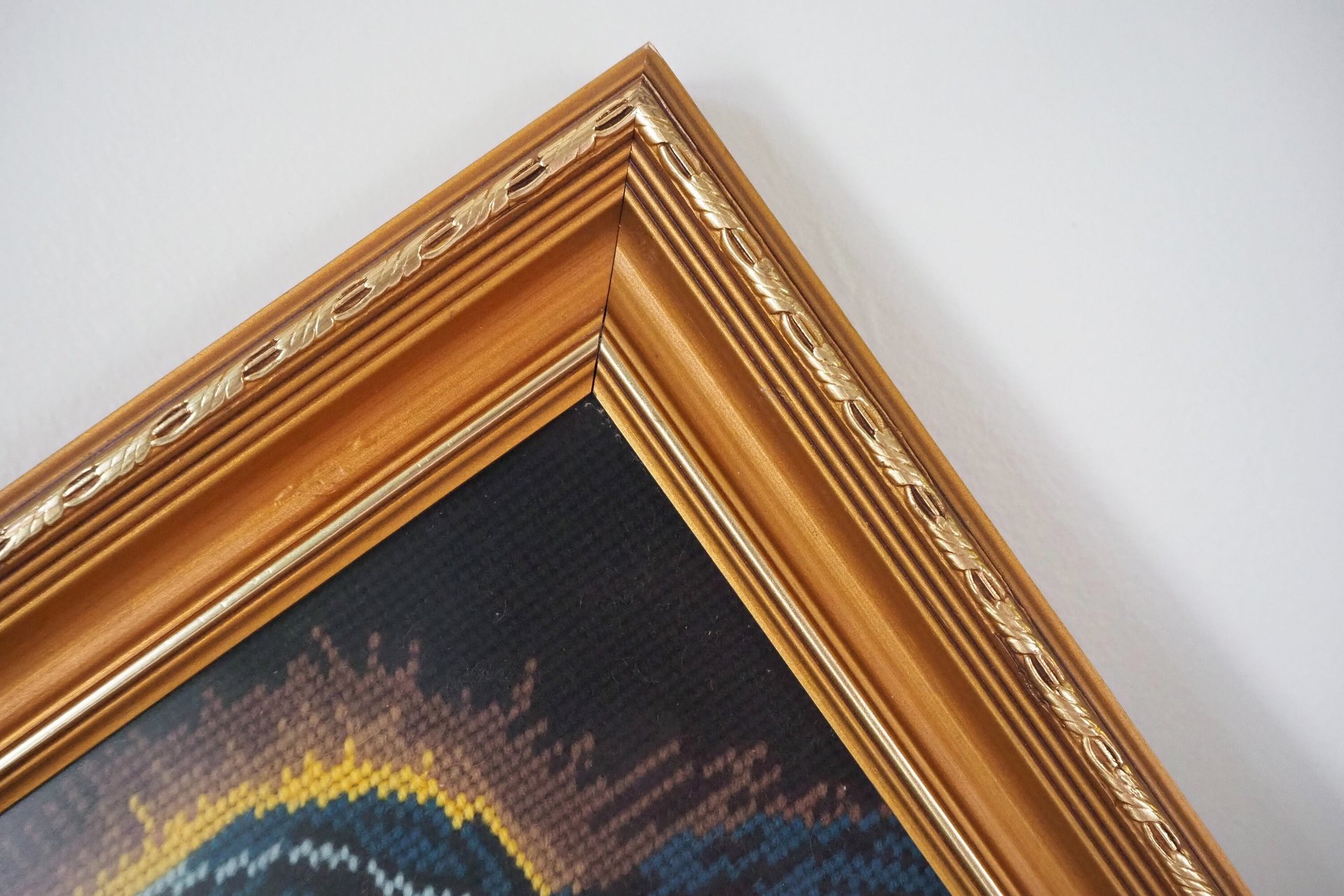 Vintage needlepoint wall art | Religious needlepoint | Scandinavian wall art | Needlepoint wall hanging | Wool needlepoint
