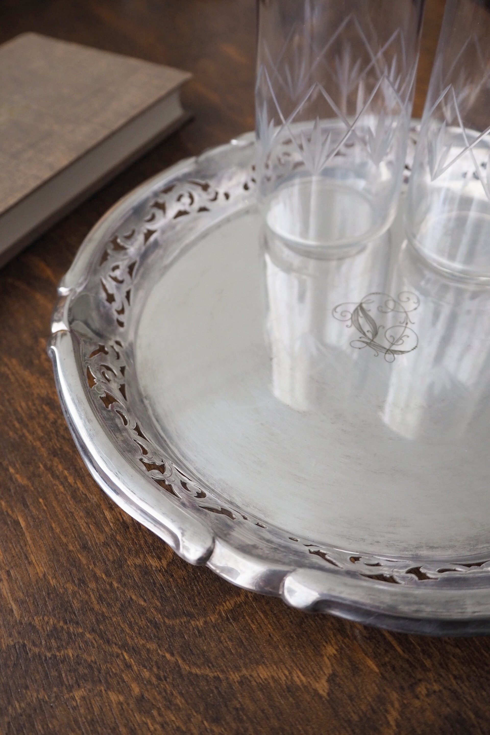 Vintage alpacca silver tray | Alpacca silver platter | Vintage serving tray | Small serving tray