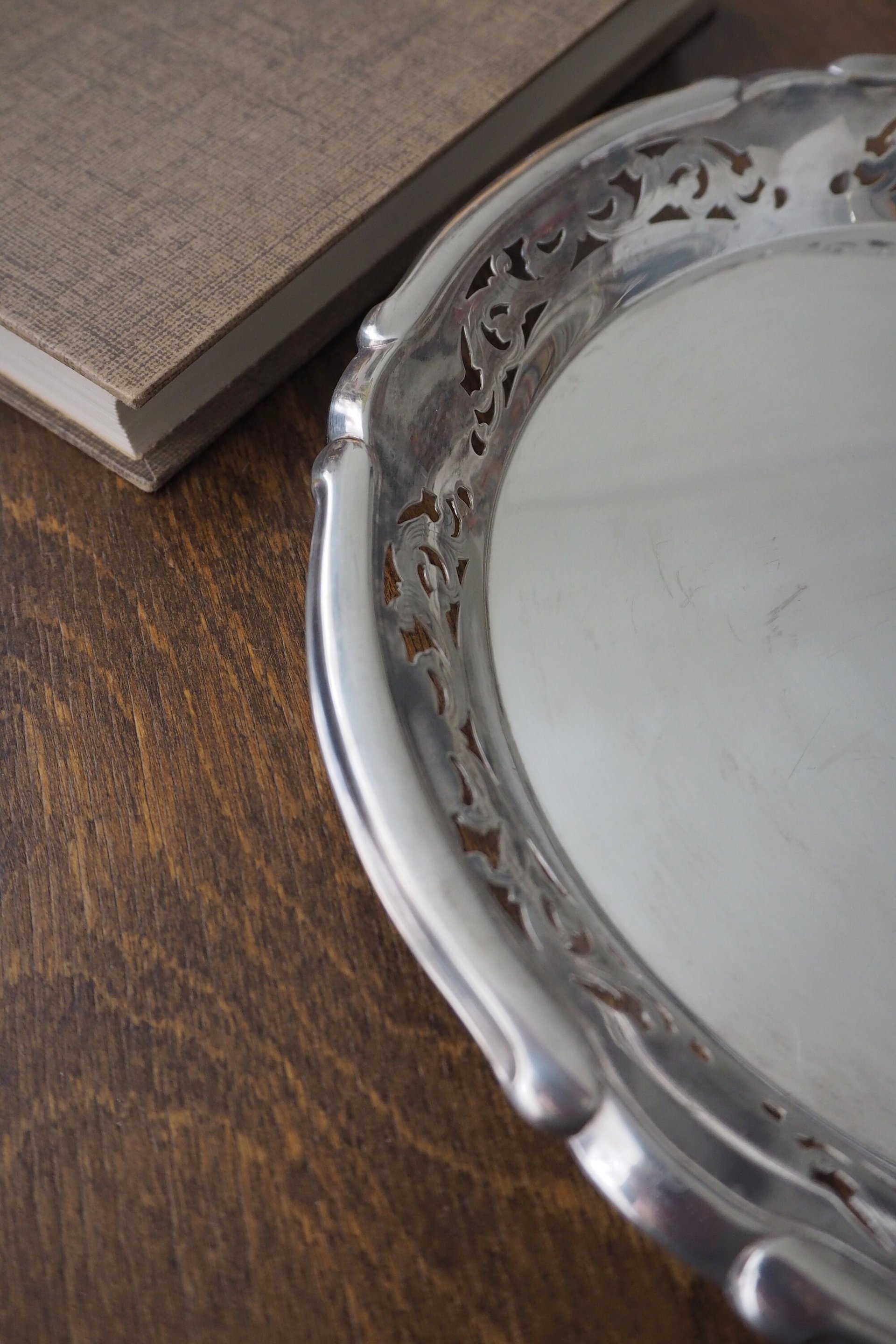 Vintage alpacca silver tray | Alpacca silver platter | Vintage serving tray | Small serving tray