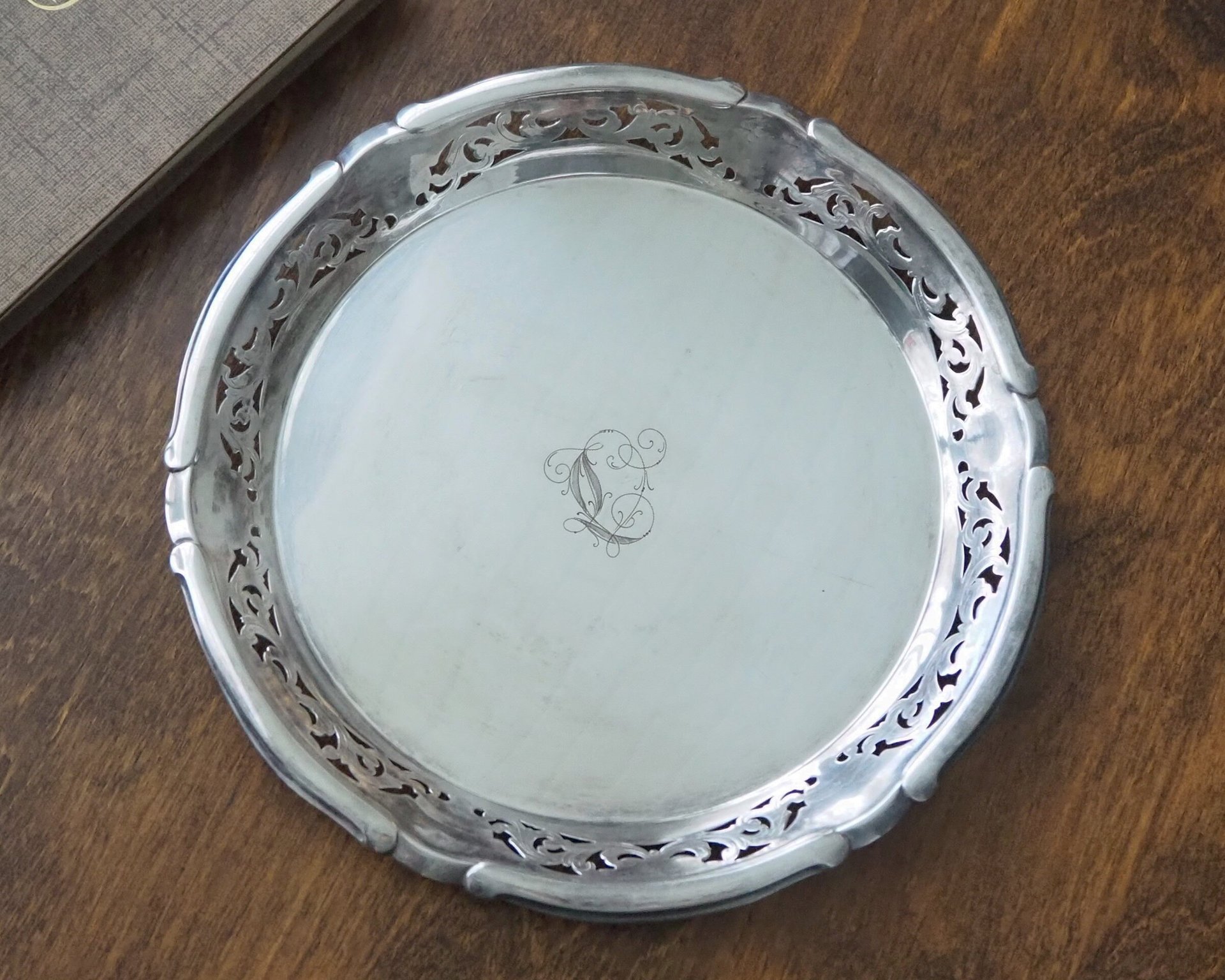 Vintage alpacca silver tray | Alpacca silver platter | Vintage serving tray | Small serving tray