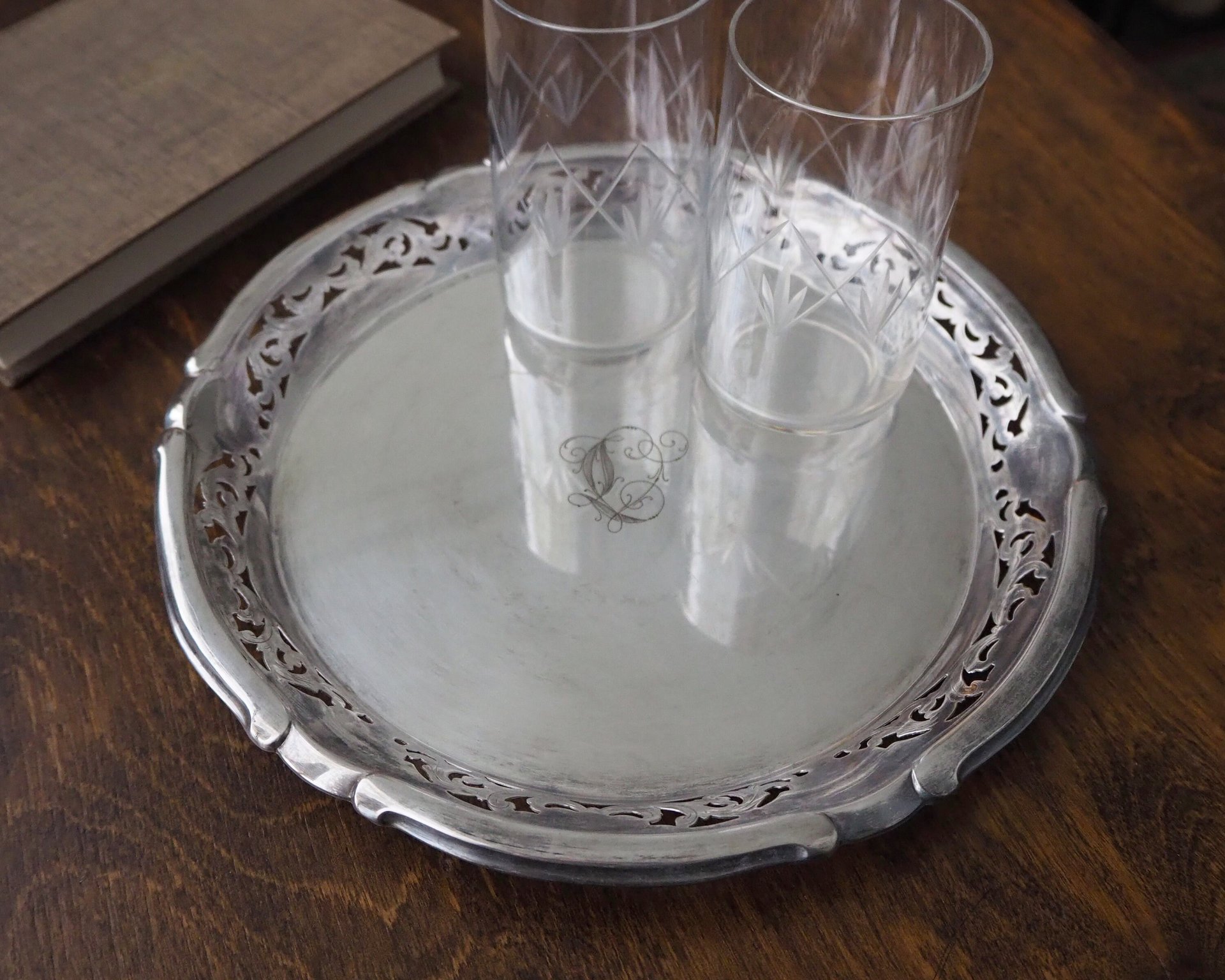 Vintage alpacca silver tray | Alpacca silver platter | Vintage serving tray | Small serving tray