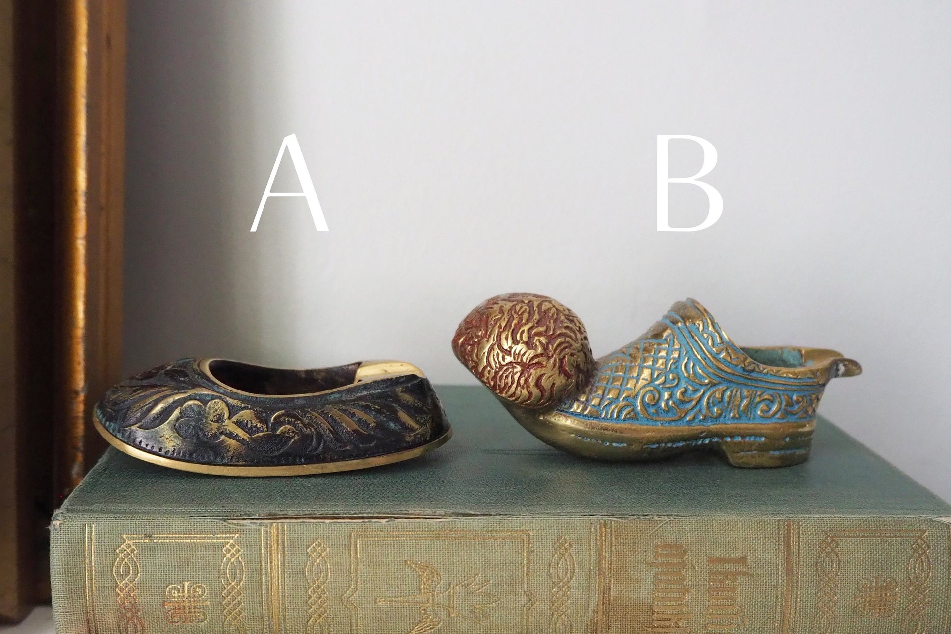 Vintage brass ashtray | Small vintage ashtray | Brass ashtray | Shoe ashtray