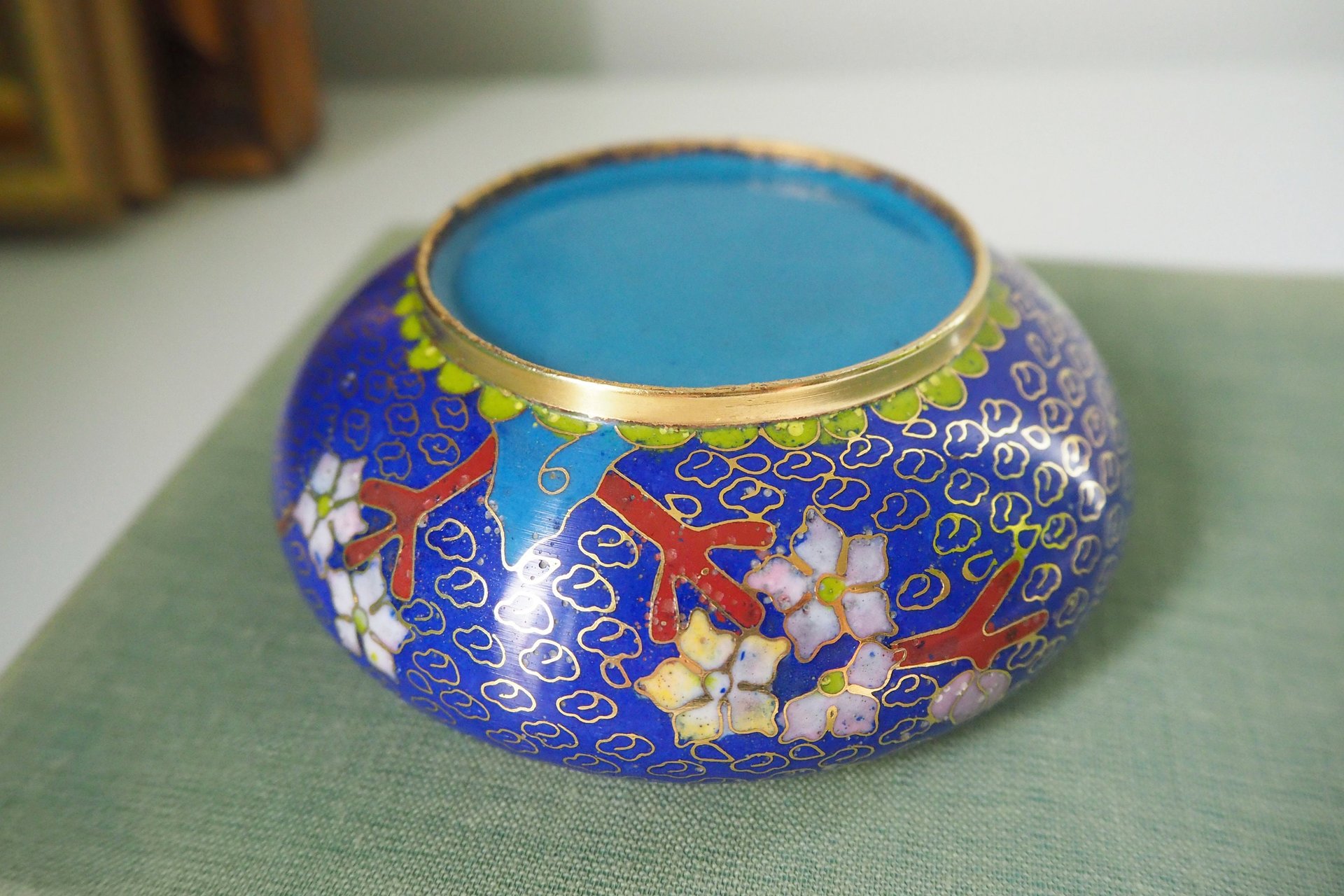 Vintage Cloisonné ashtray | Enameled brass ashtray | Vintage ashtray | Cloisonné ashtray
