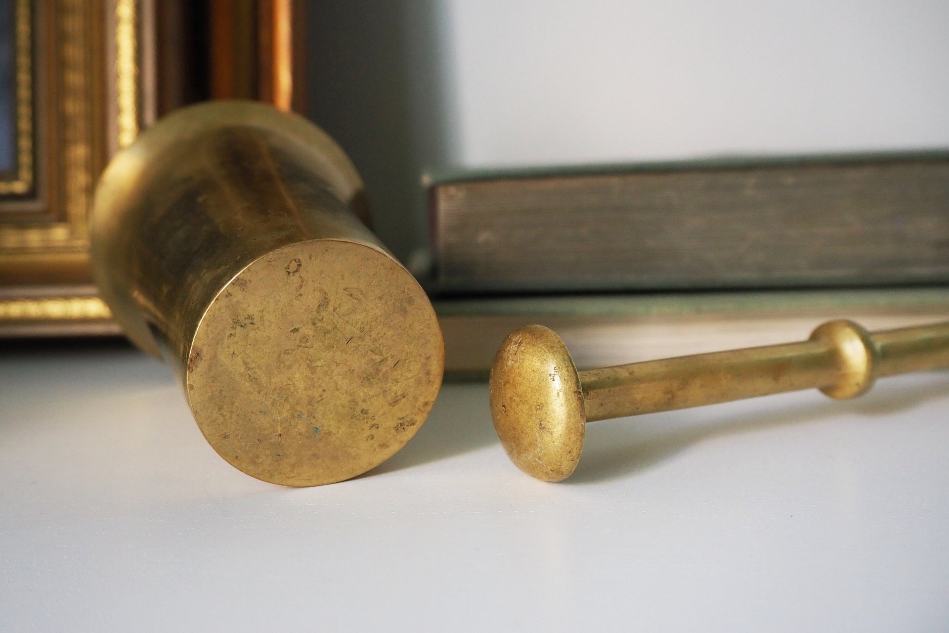 Vintage brass mortar and pestle | Vintage brass mortar | Heavy brass mortar and pestle