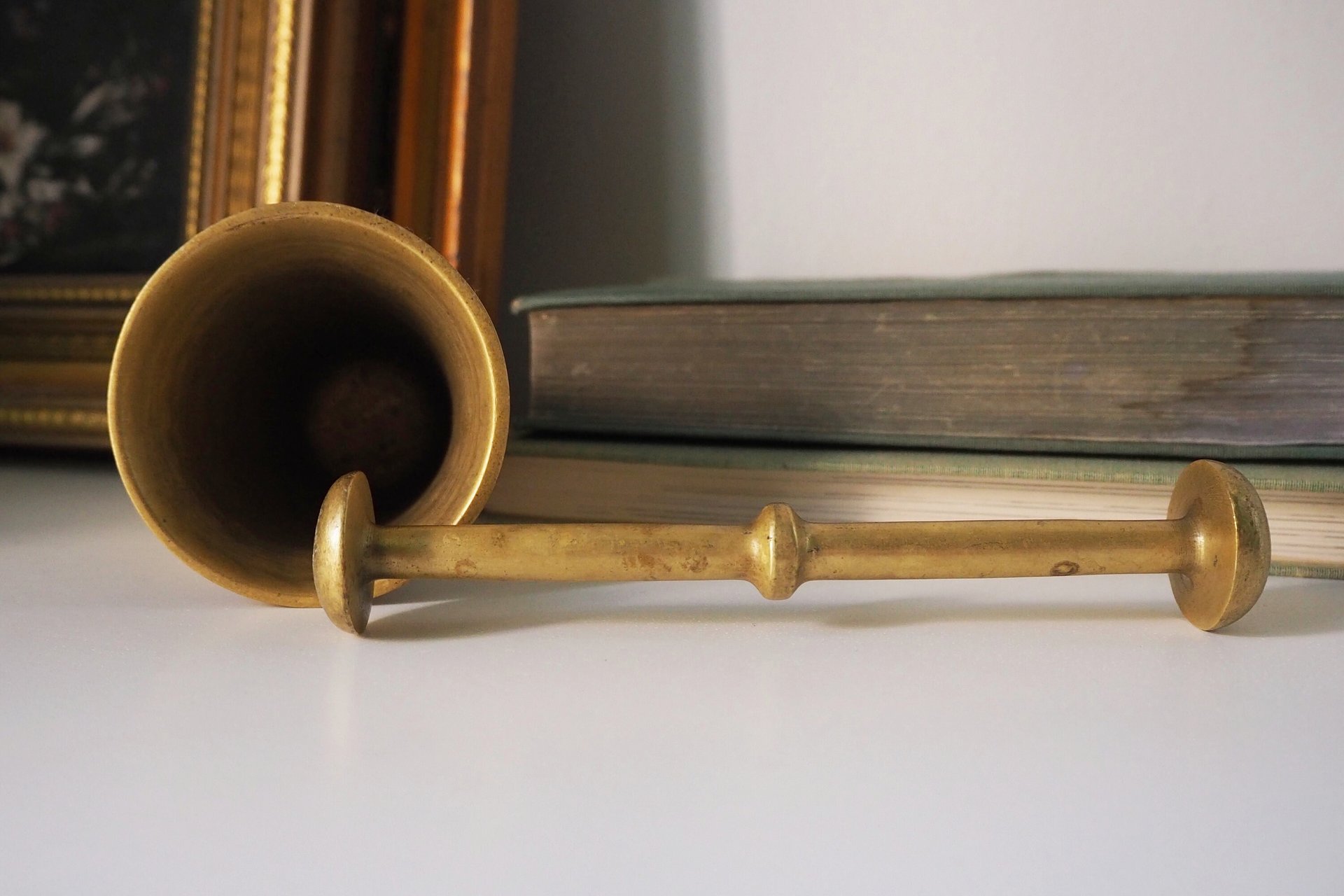 Vintage brass mortar and pestle | Vintage brass mortar | Heavy brass mortar and pestle