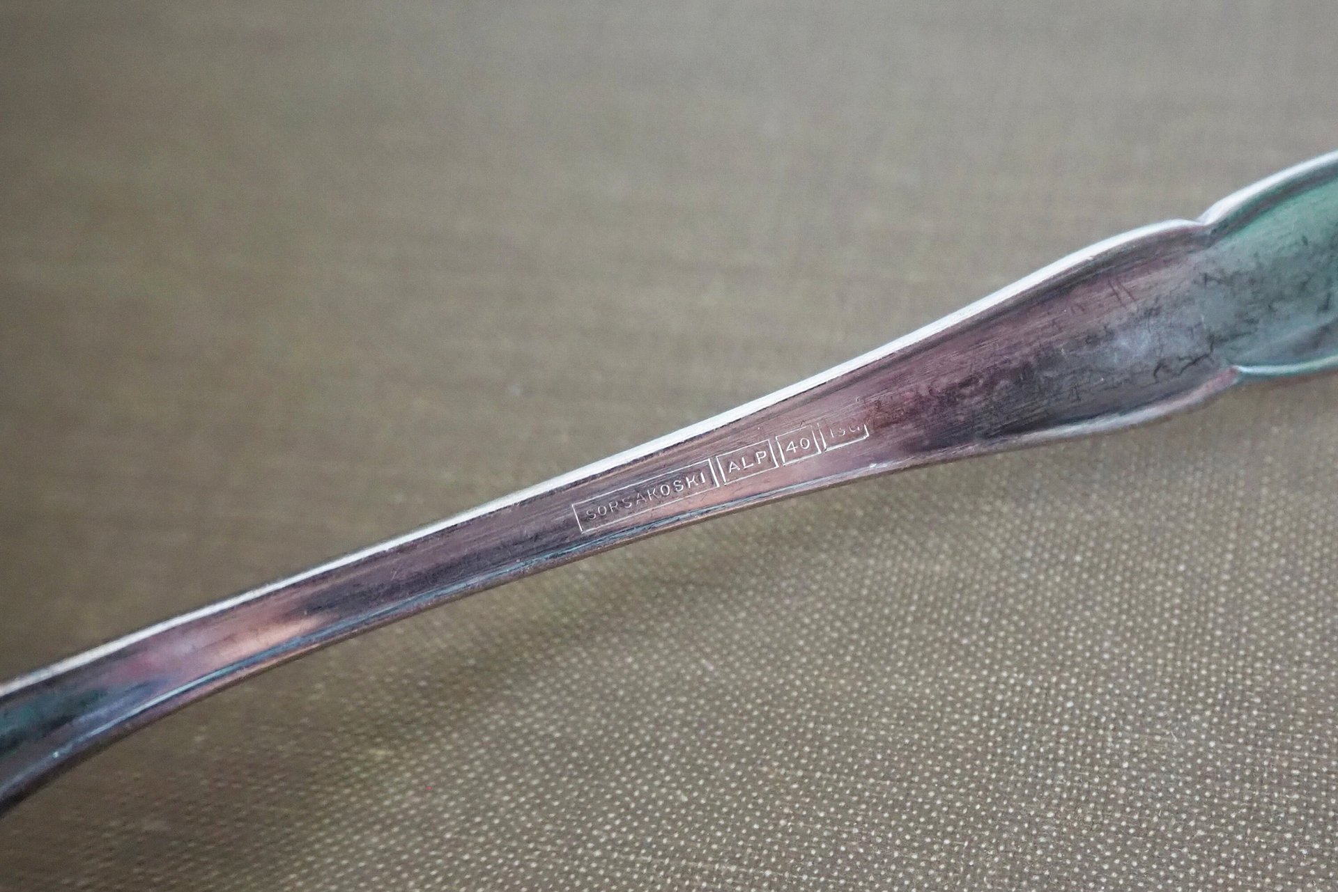 Set of six vintage tablespoons | Vintage silver plated tablespoons | Vintage engraved spoons | Vintage alpacca silver tablespoons