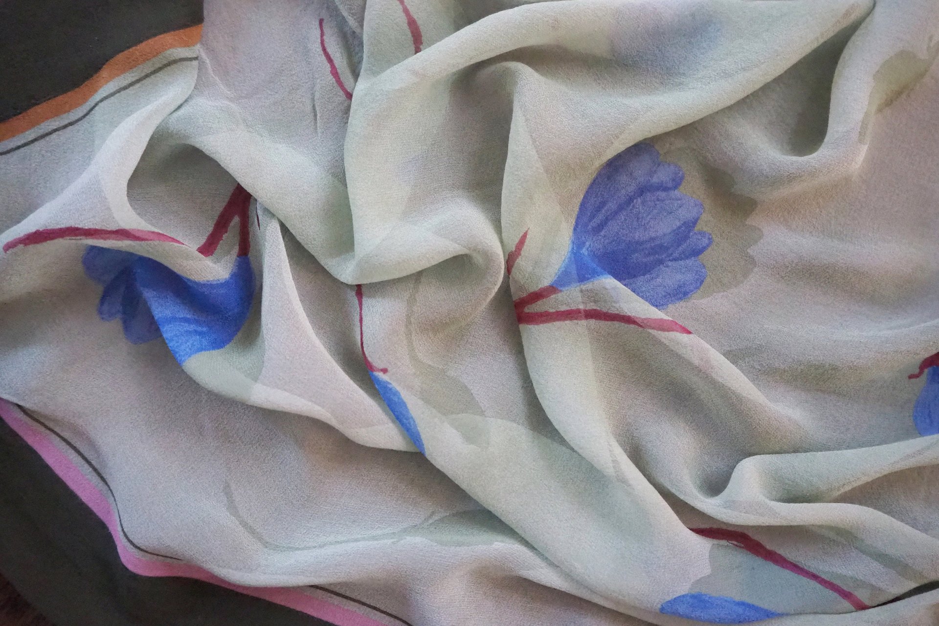 Vintage silk scarf | Vintage Marja Kurki scarf | Marja Kurki silk scarf | Small vintage silk scarf