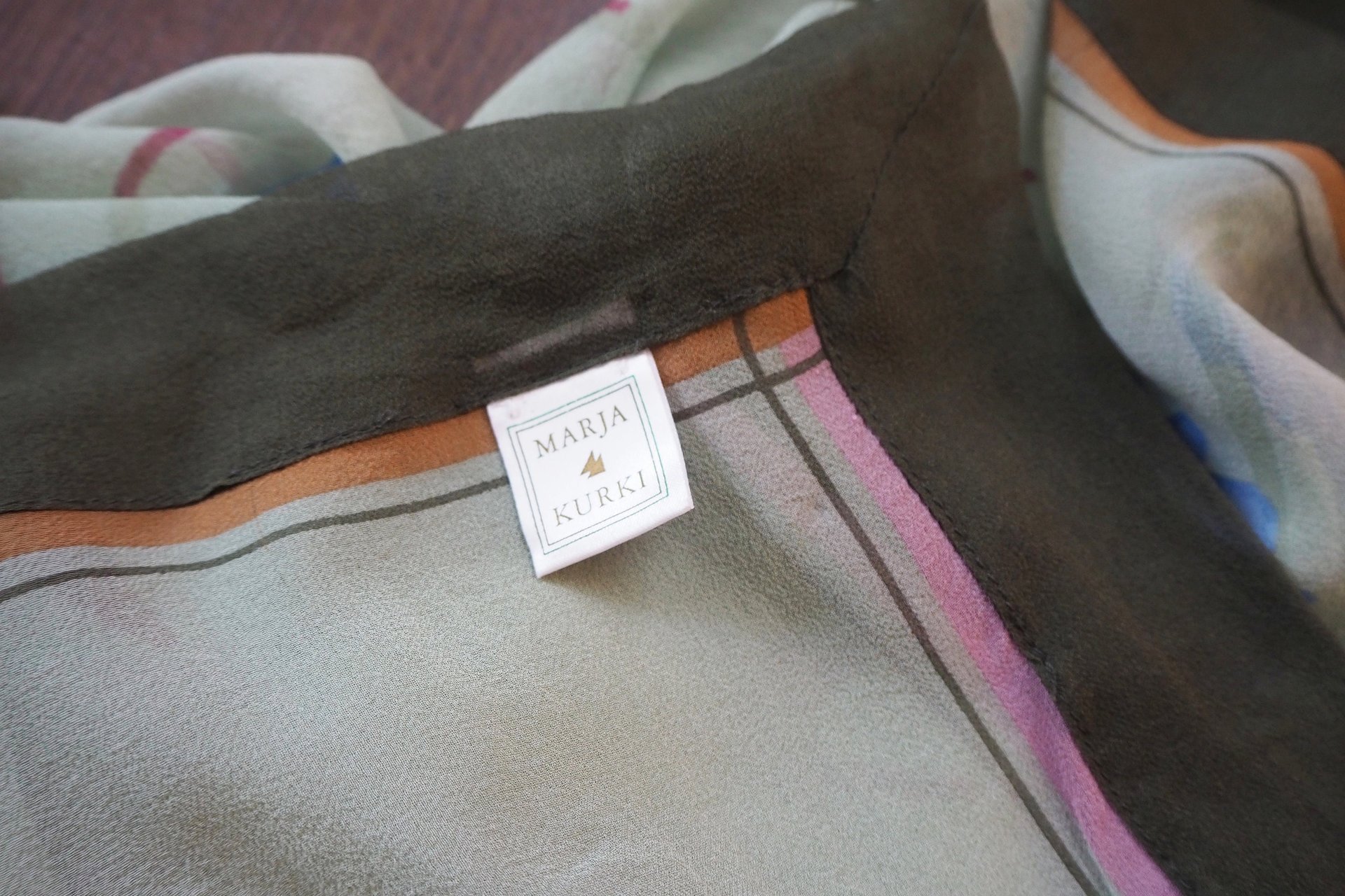 Vintage silk scarf | Vintage Marja Kurki scarf | Marja Kurki silk scarf | Small vintage silk scarf
