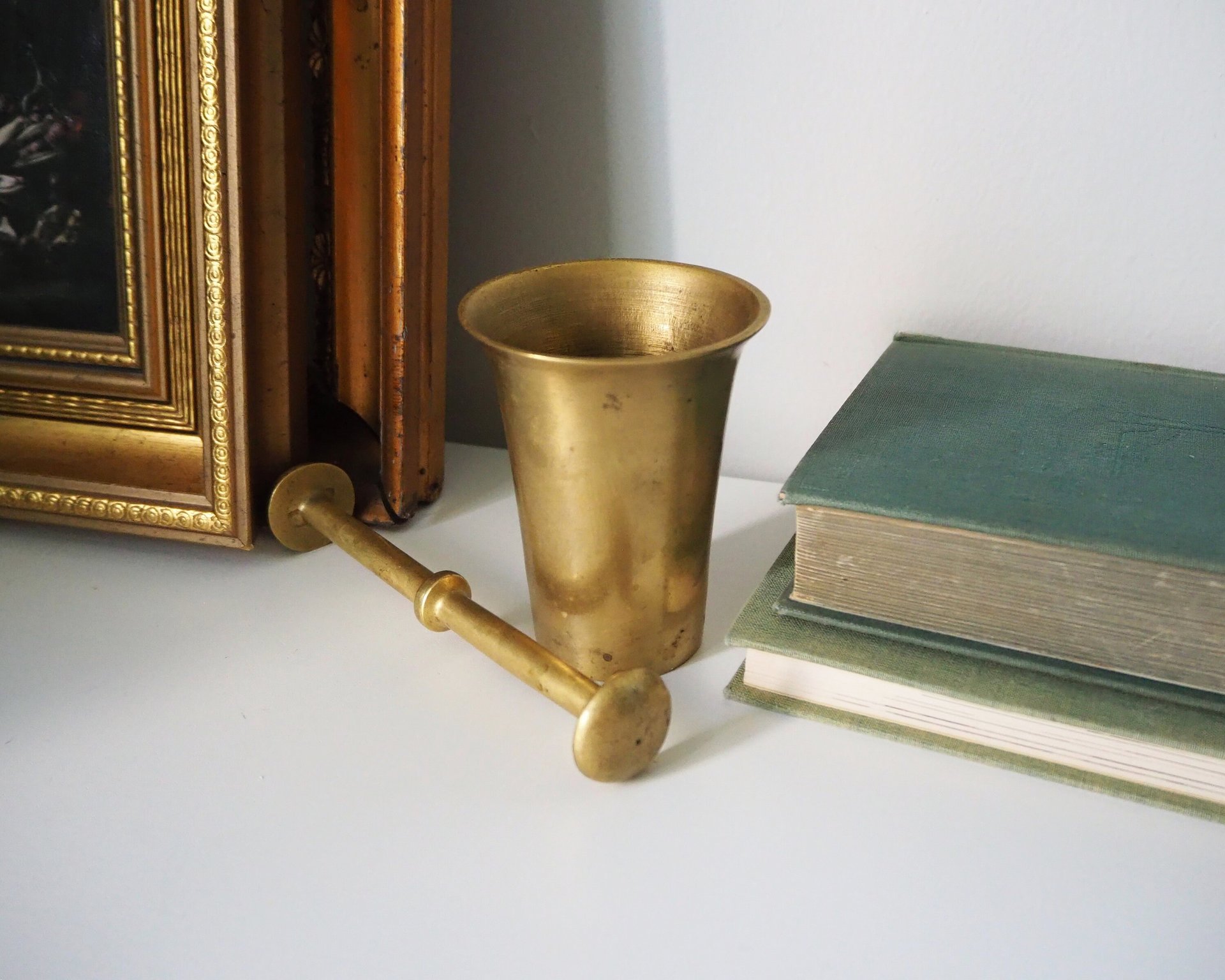 Vintage brass mortar and pestle | Vintage brass mortar | Heavy brass mortar and pestle