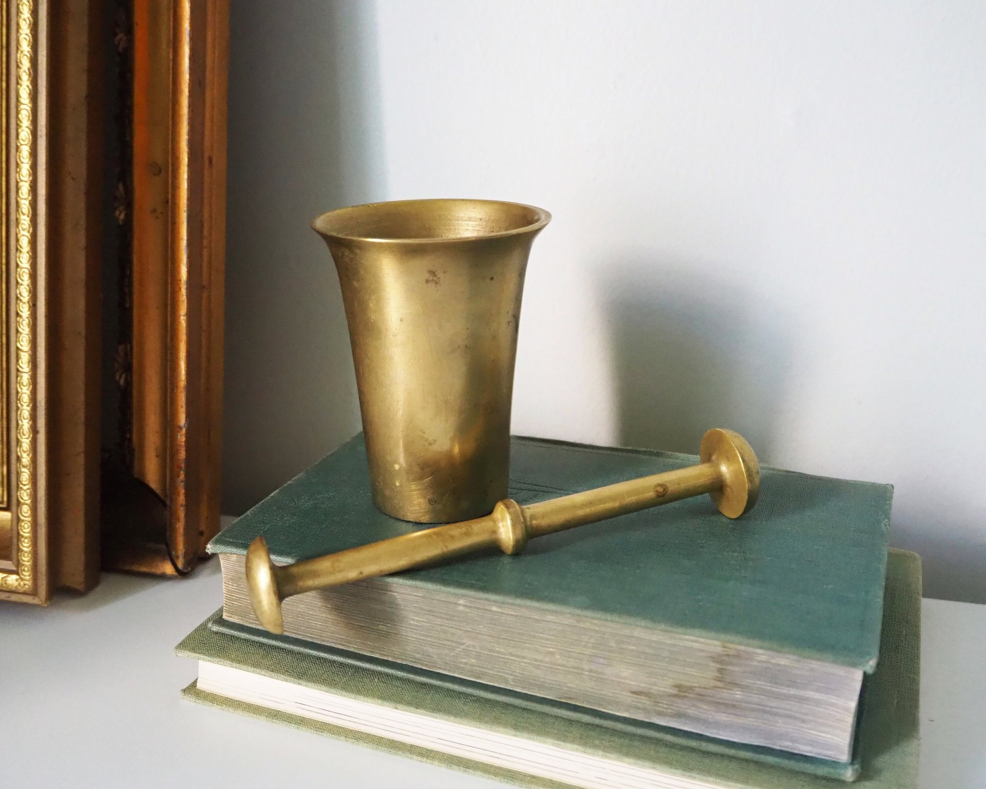 Vintage brass mortar and pestle | Vintage brass mortar | Heavy brass mortar and pestle