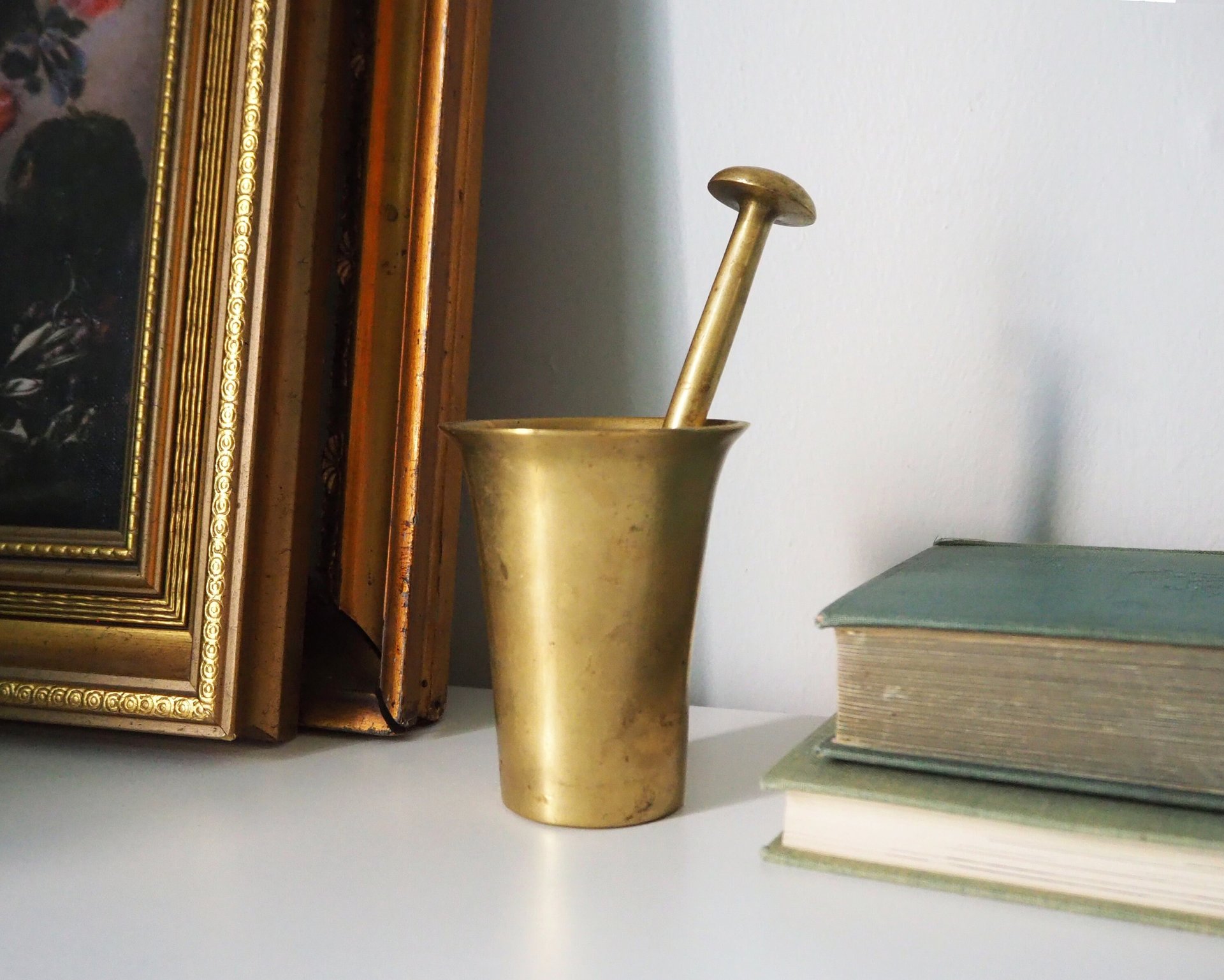 Vintage brass mortar and pestle | Vintage brass mortar | Heavy brass mortar and pestle