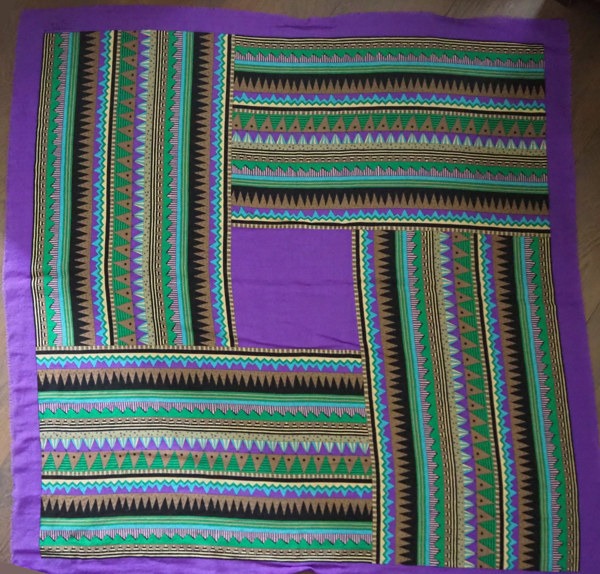 Vintage wool scarf | Geometric vintage wool scarf | Vintage Marja Kurki scarf | Marja Kurki wool scarf | Large wool scarf