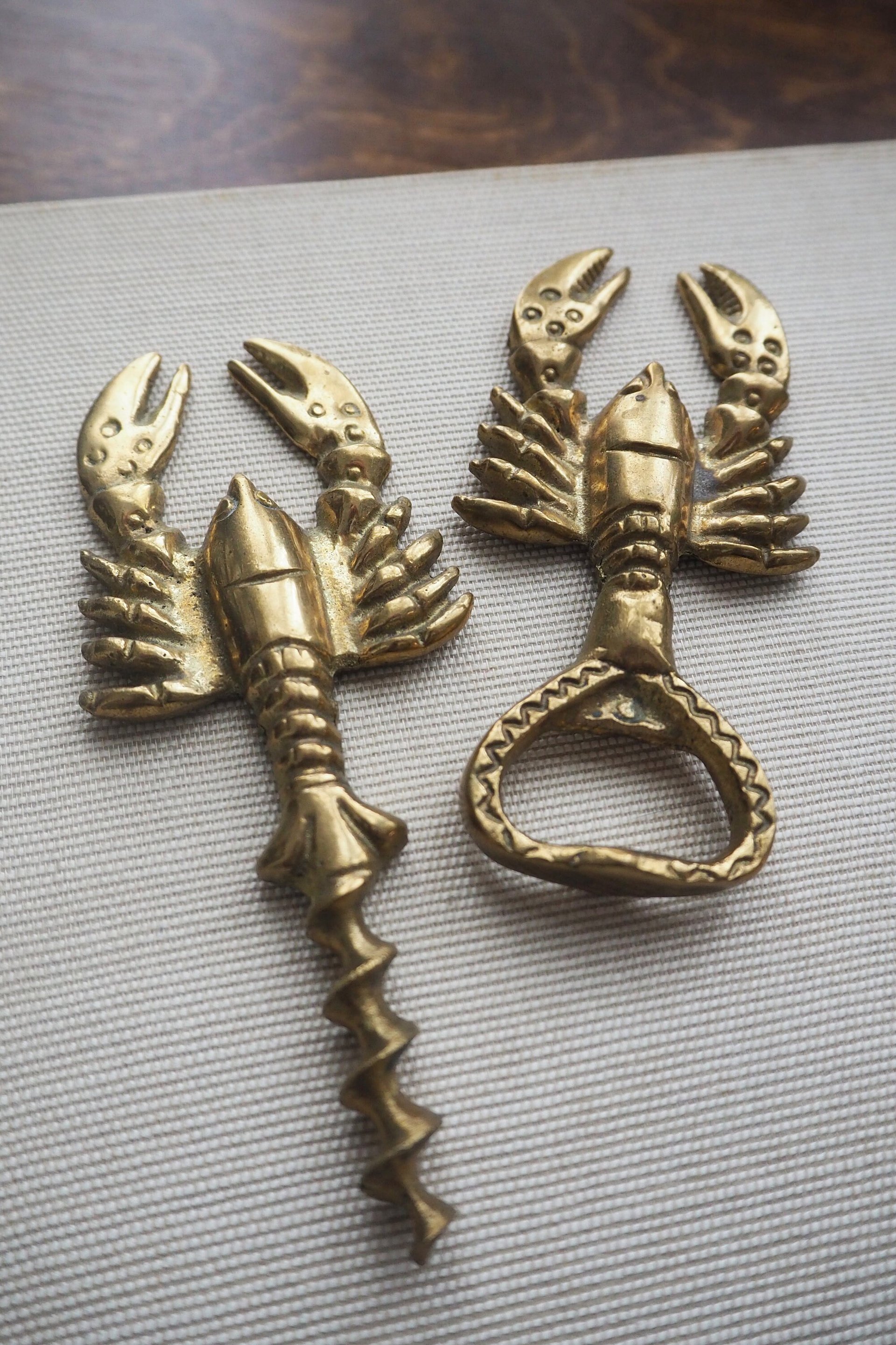 Vintage brass bottle opener set | Lobster bottle openers | Brass bottle openers | Vintage bottle openers | Brass wine bottle openers