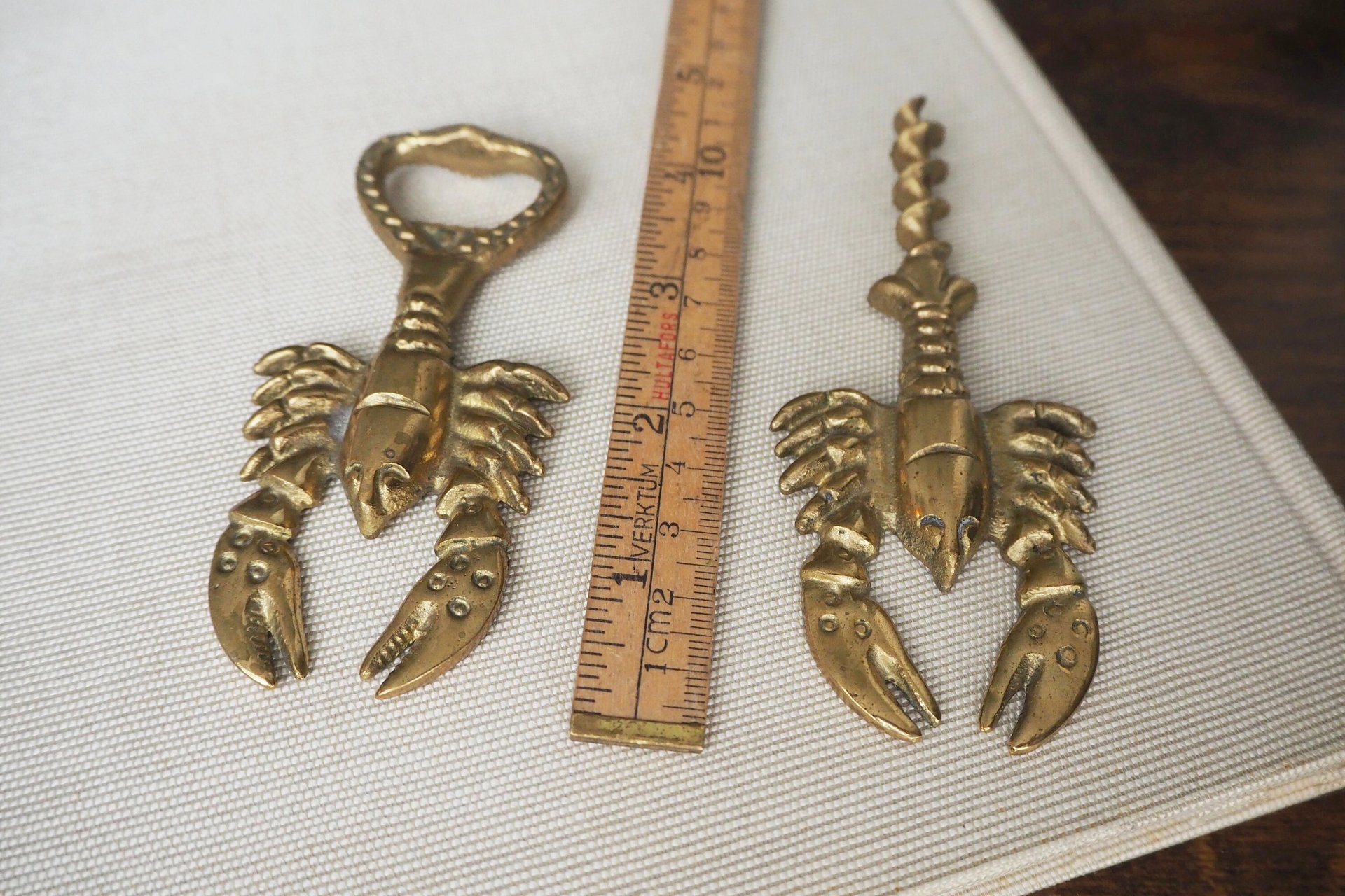 Vintage brass bottle opener set | Lobster bottle openers | Brass bottle openers | Vintage bottle openers | Brass wine bottle openers