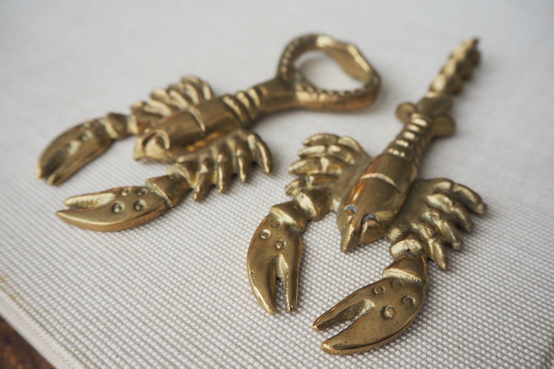 Vintage brass bottle opener set | Lobster bottle openers | Brass bottle openers | Vintage bottle openers | Brass wine bottle openers