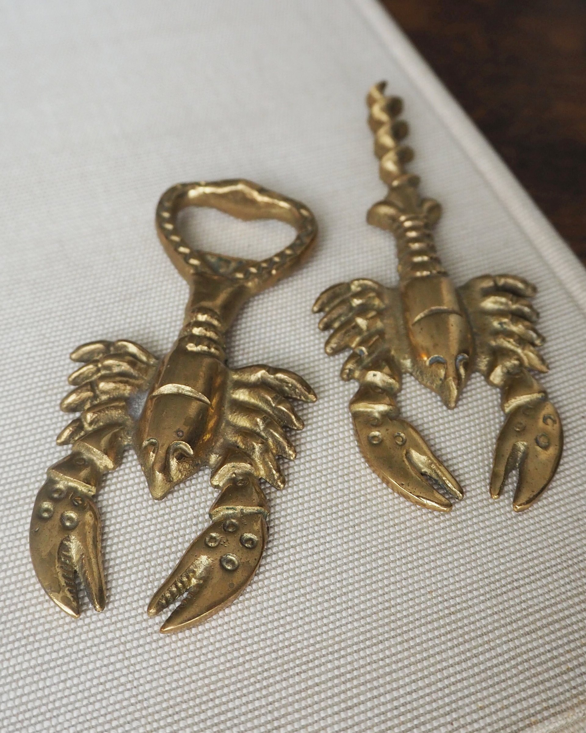 Vintage brass bottle opener set | Lobster bottle openers | Brass bottle openers | Vintage bottle openers | Brass wine bottle openers