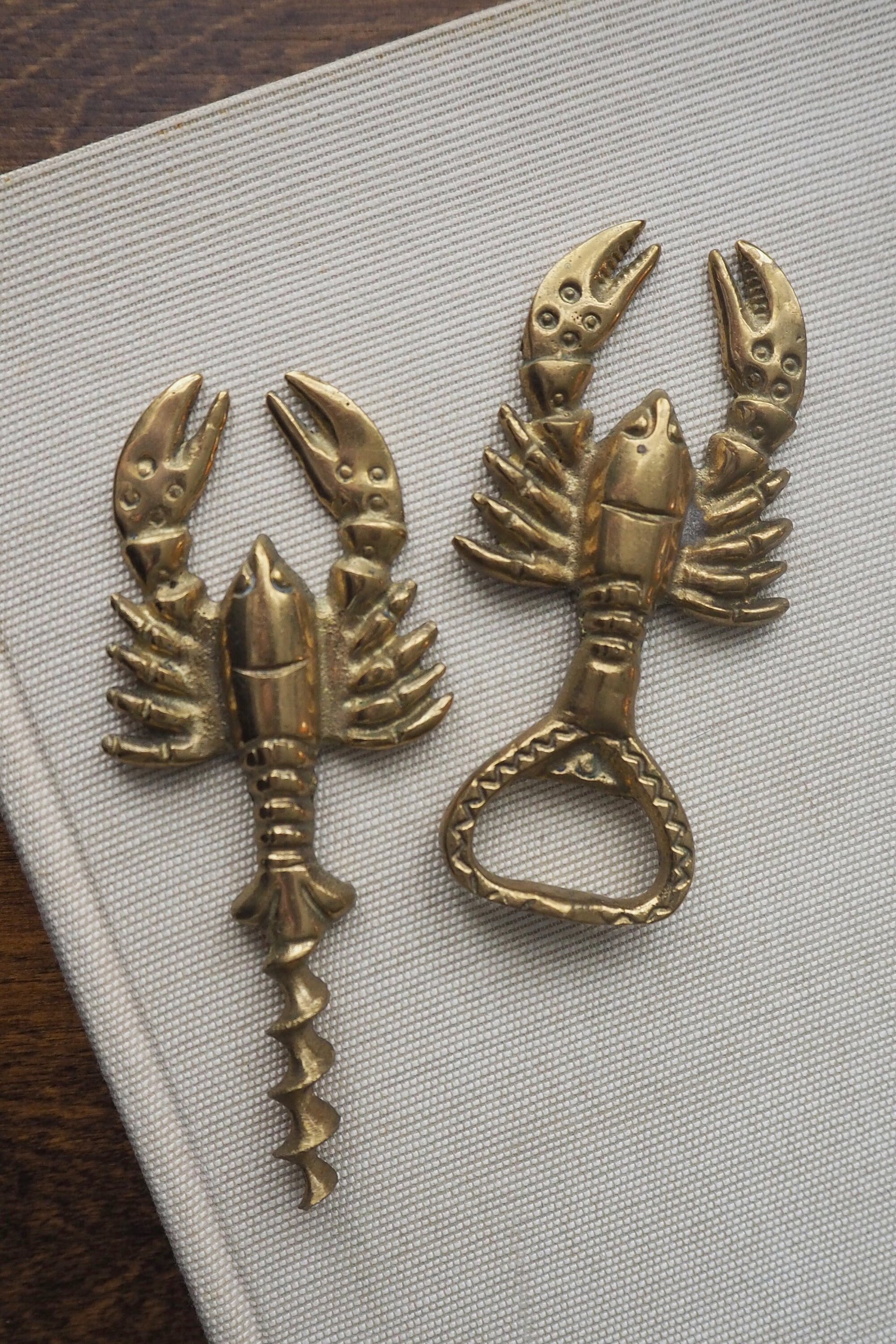 Vintage brass bottle opener set | Lobster bottle openers | Brass bottle openers | Vintage bottle openers | Brass wine bottle openers