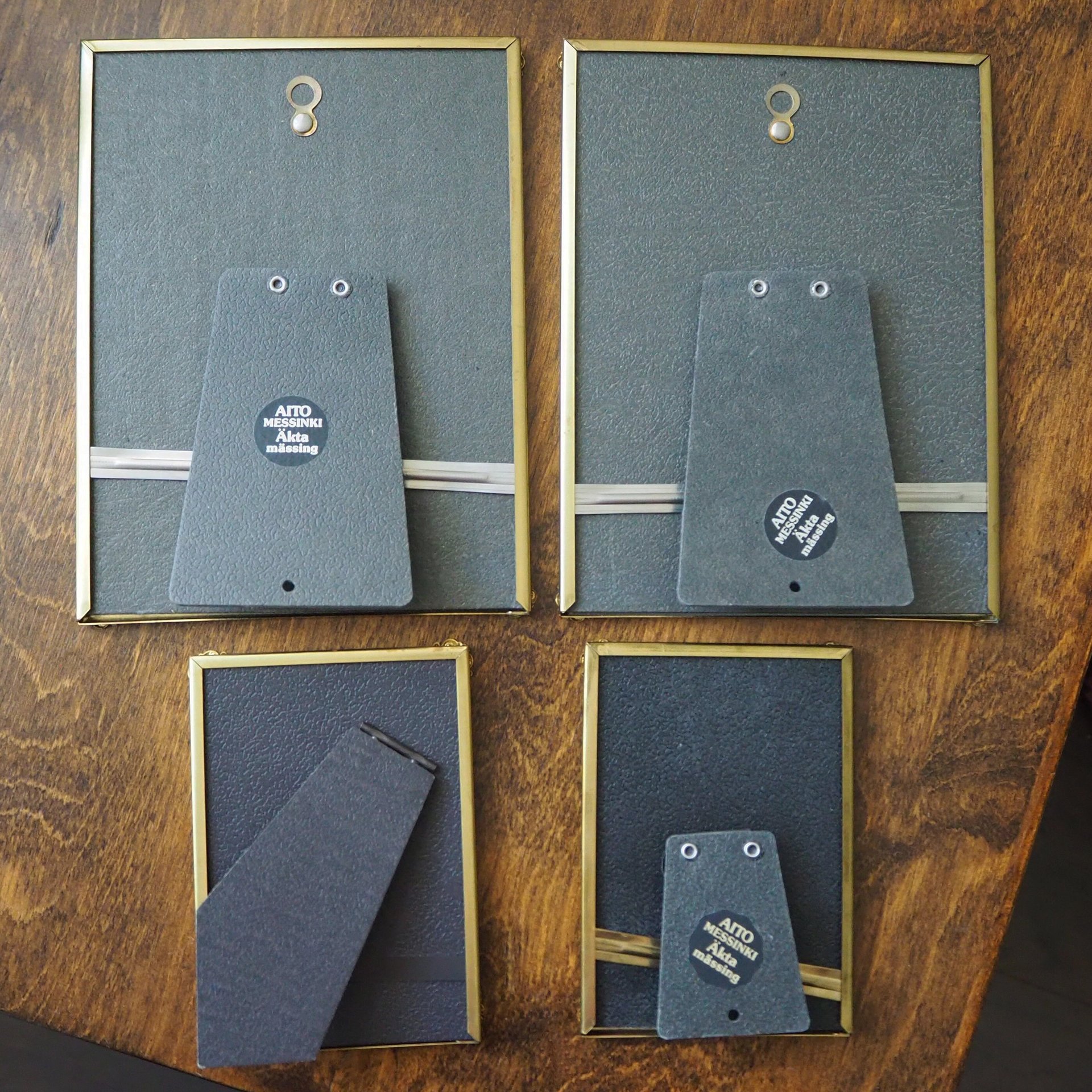 Set of four vintage photo frames | Vintage brass picture frames | Set of four floral vintage frames | Matching vintage frames