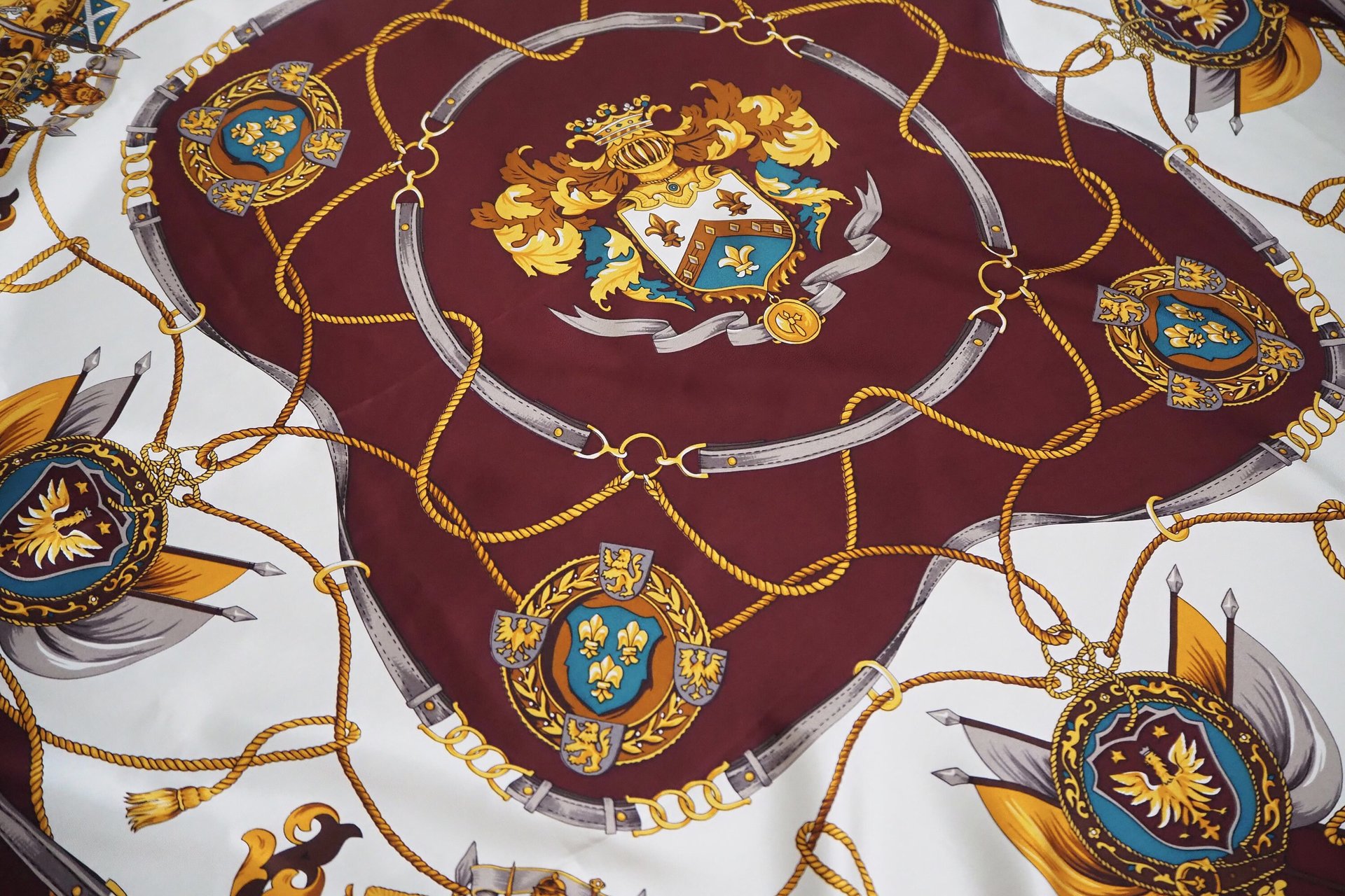 Vintage silk scarf | Purple silk scarf | Large vintage silk scarf | 100% silk scarf | Baroque silk scarf